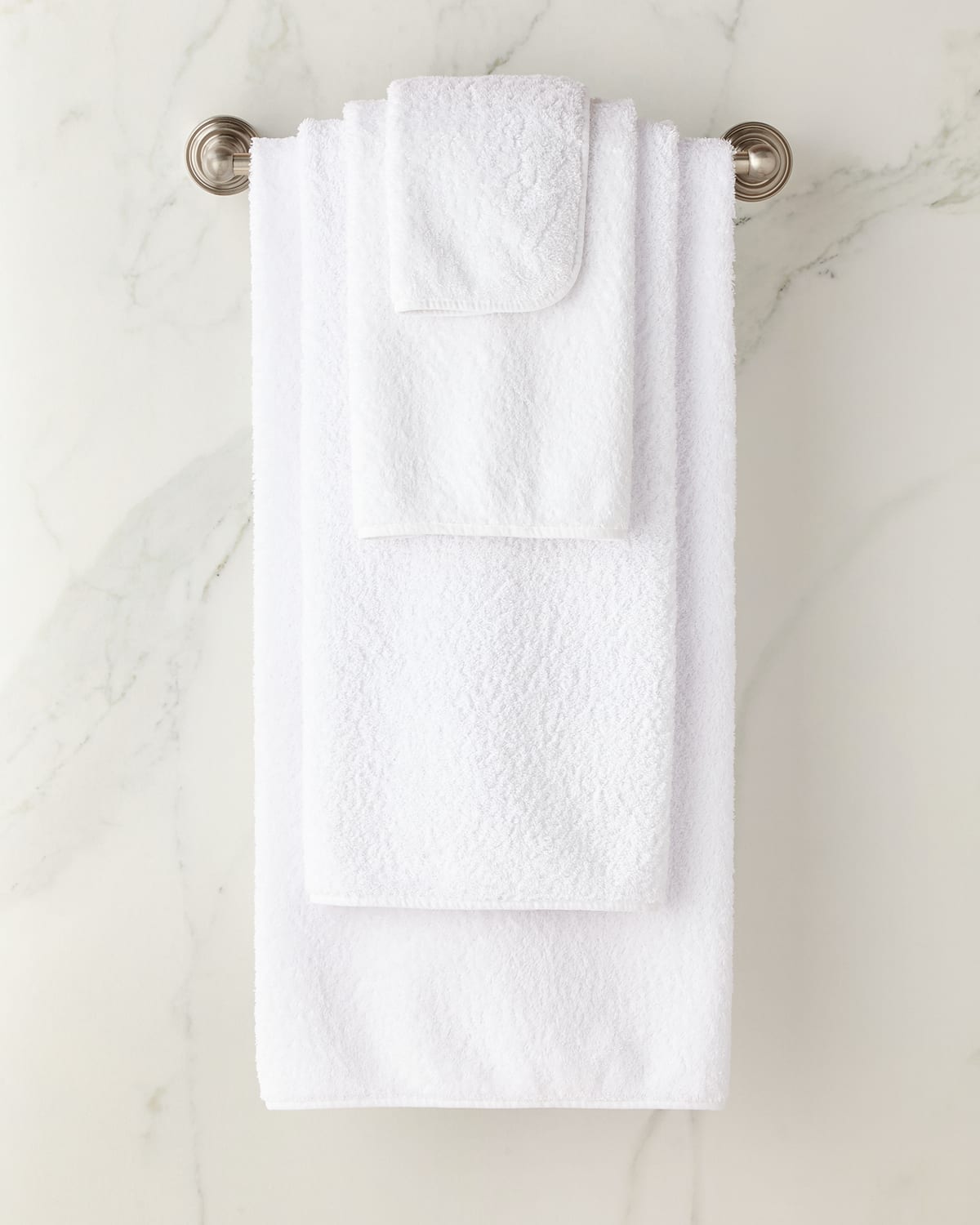 Sferra Sarma Wash Cloth (12 x 12) - White Wash Cloth (12 x 12) White