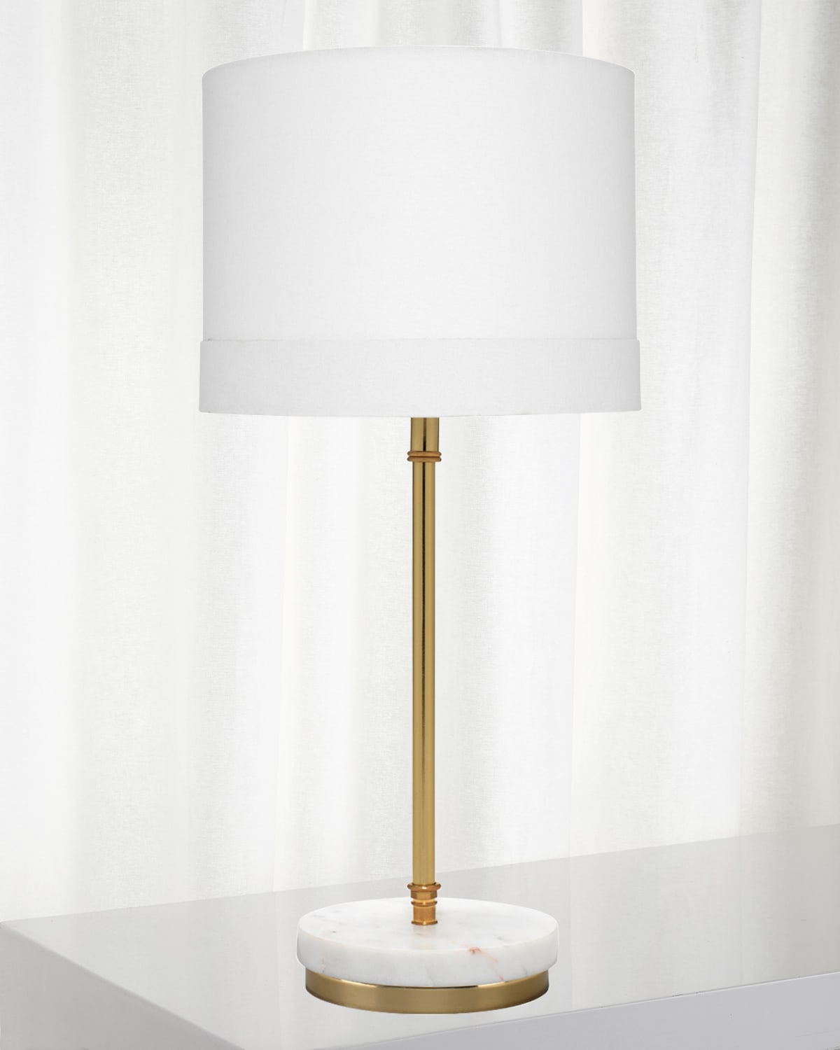 Clove Stem Buffet Table Lamp With Black Shade – Bone & Brass