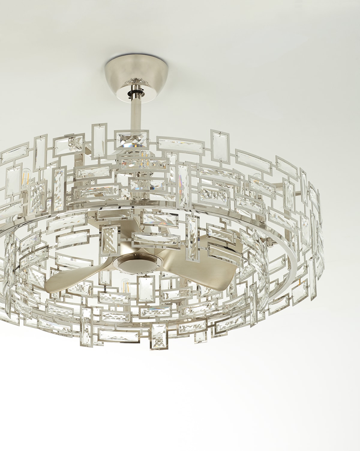 Home Accessories Stacked Curved Crystal Baguette Chandelier