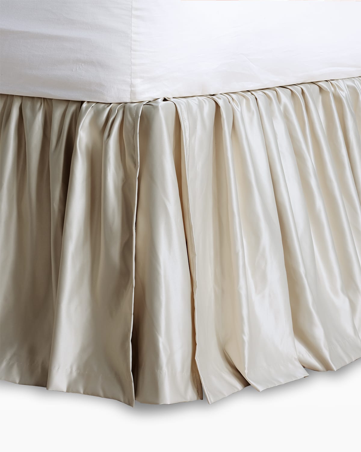 Linen Bed Skirt with Gathered Ruffles and Cotton Decking - in Gray, Green,  White and more color options - Various Mattress Sizes and Drop