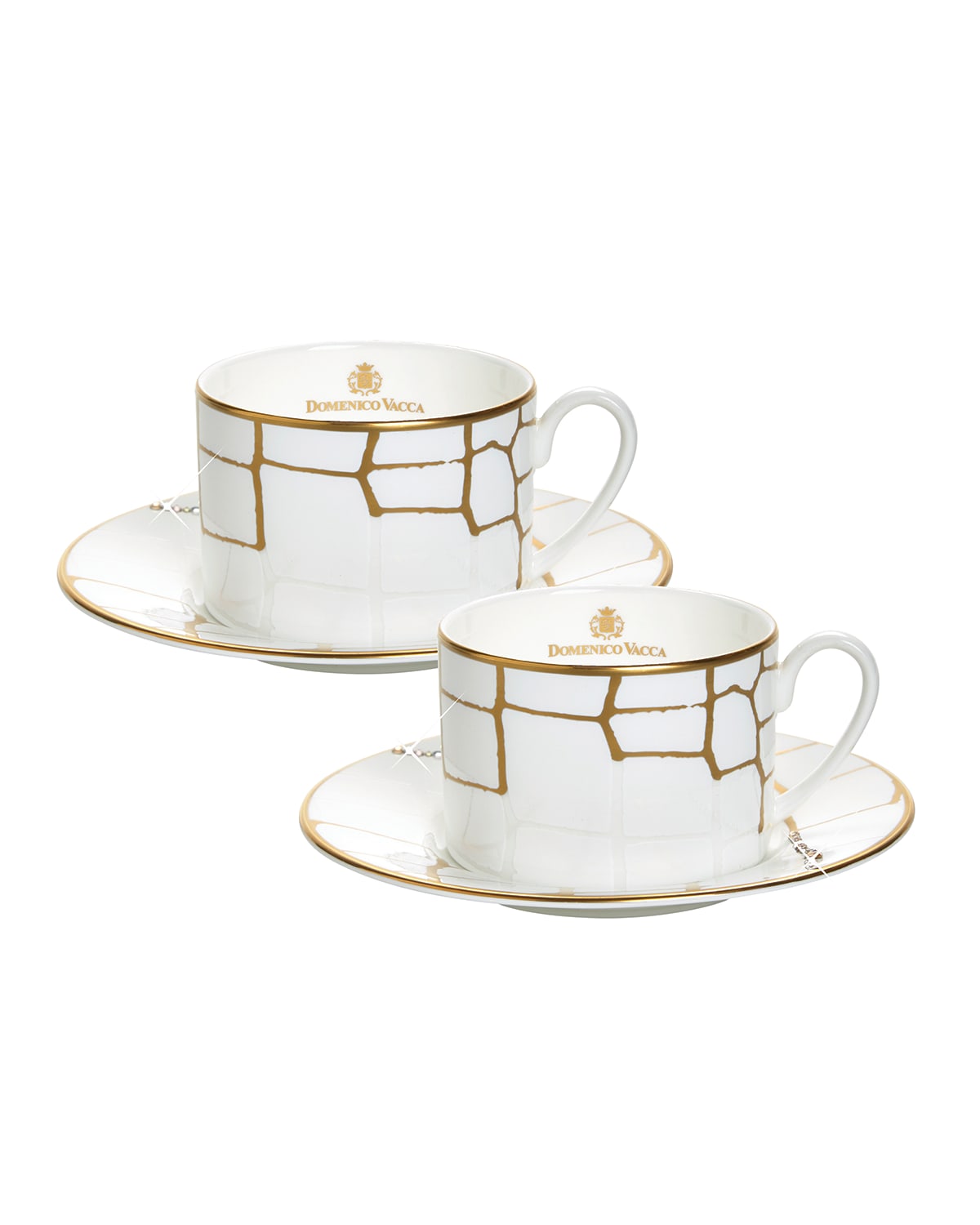 Set of 6 Colorful Porcelain Espresso Cups and Saucer Set - 2 oz, Gold Floral, Size: 2.25 x 3 x 2.25