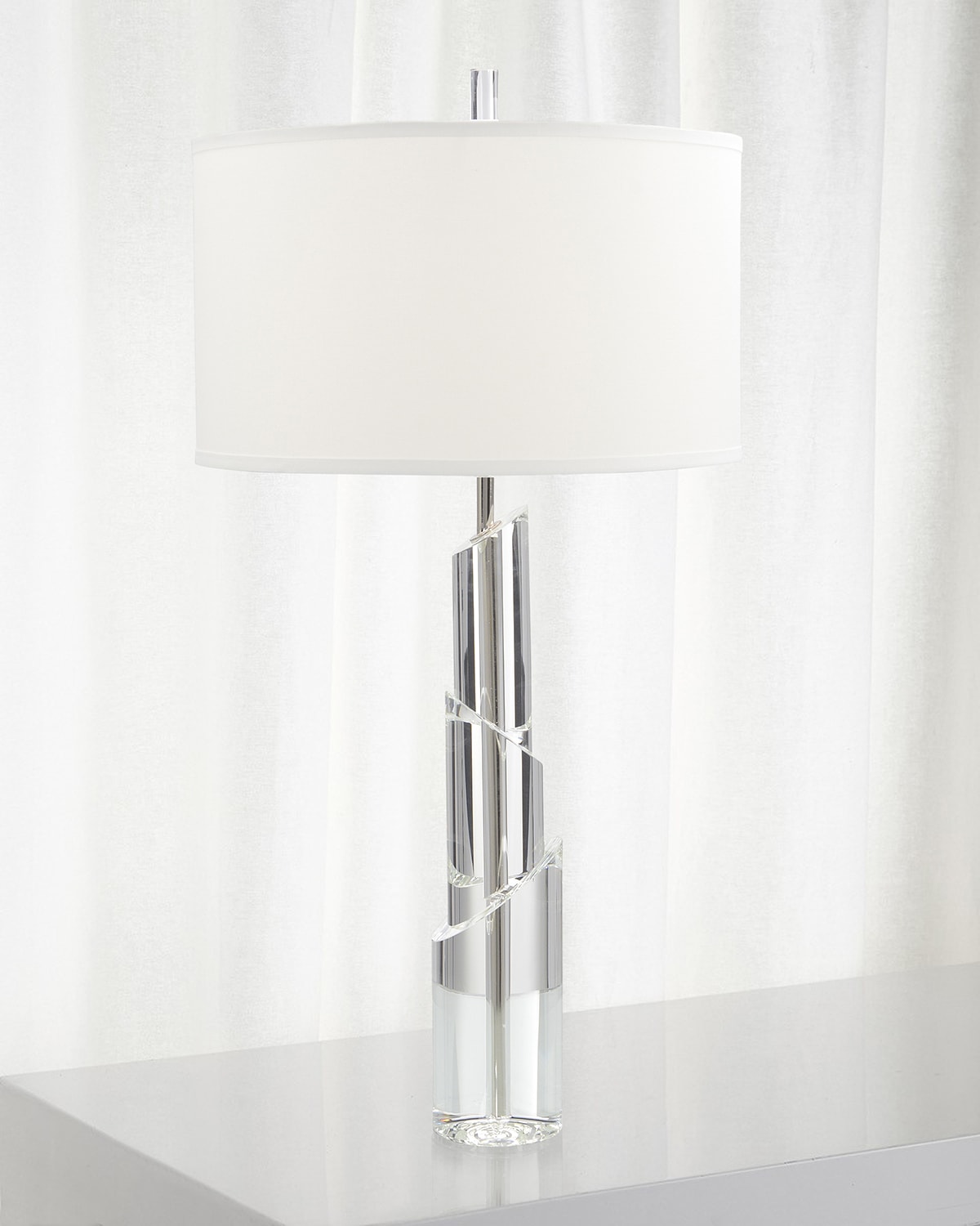 GlucksteinElements Carmen 29-inch H Table Lamp with Clear Crystal Polished  Brass Base and