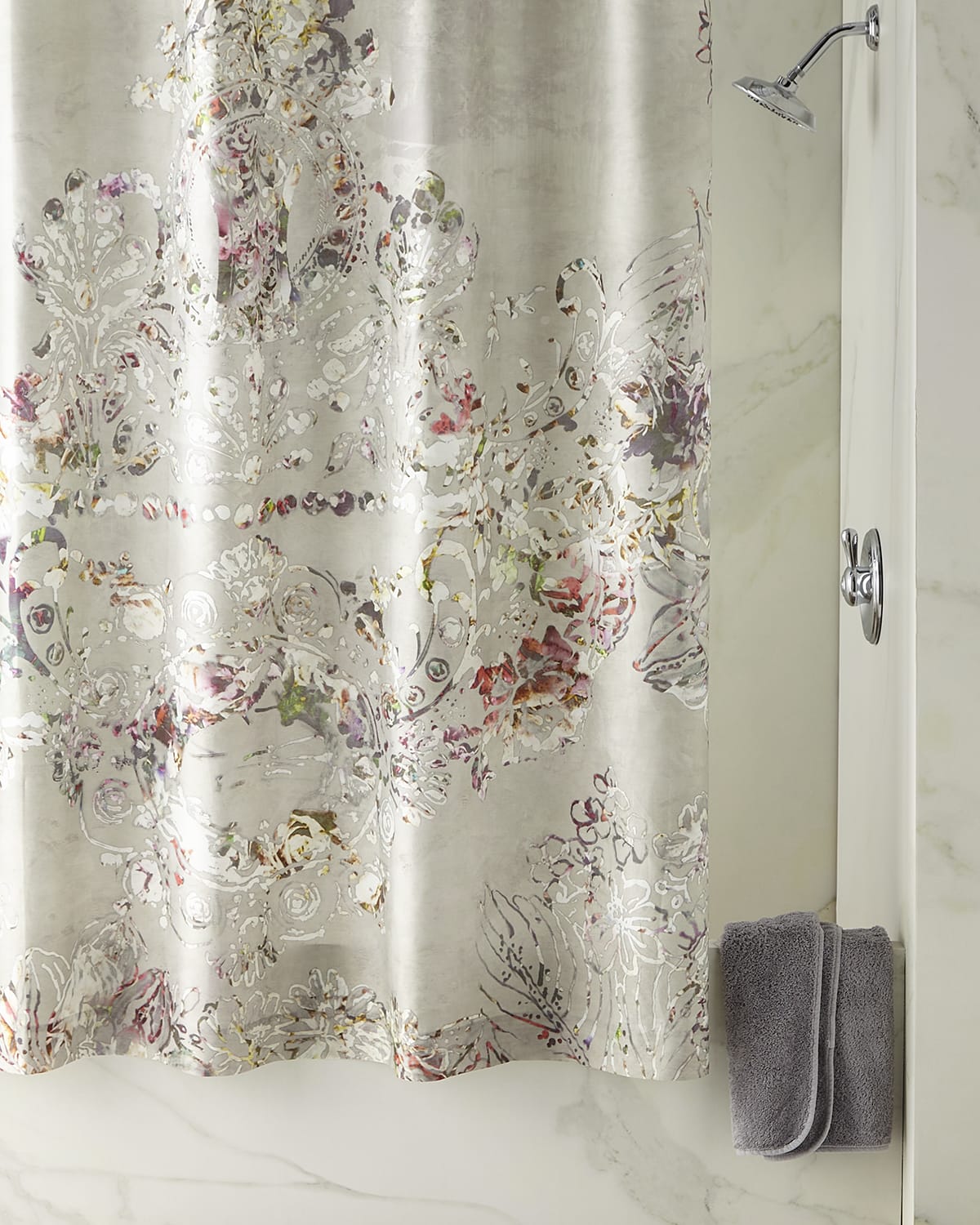 Designers Guild Fresco Fiore Platinum Shower Curtain Horchow