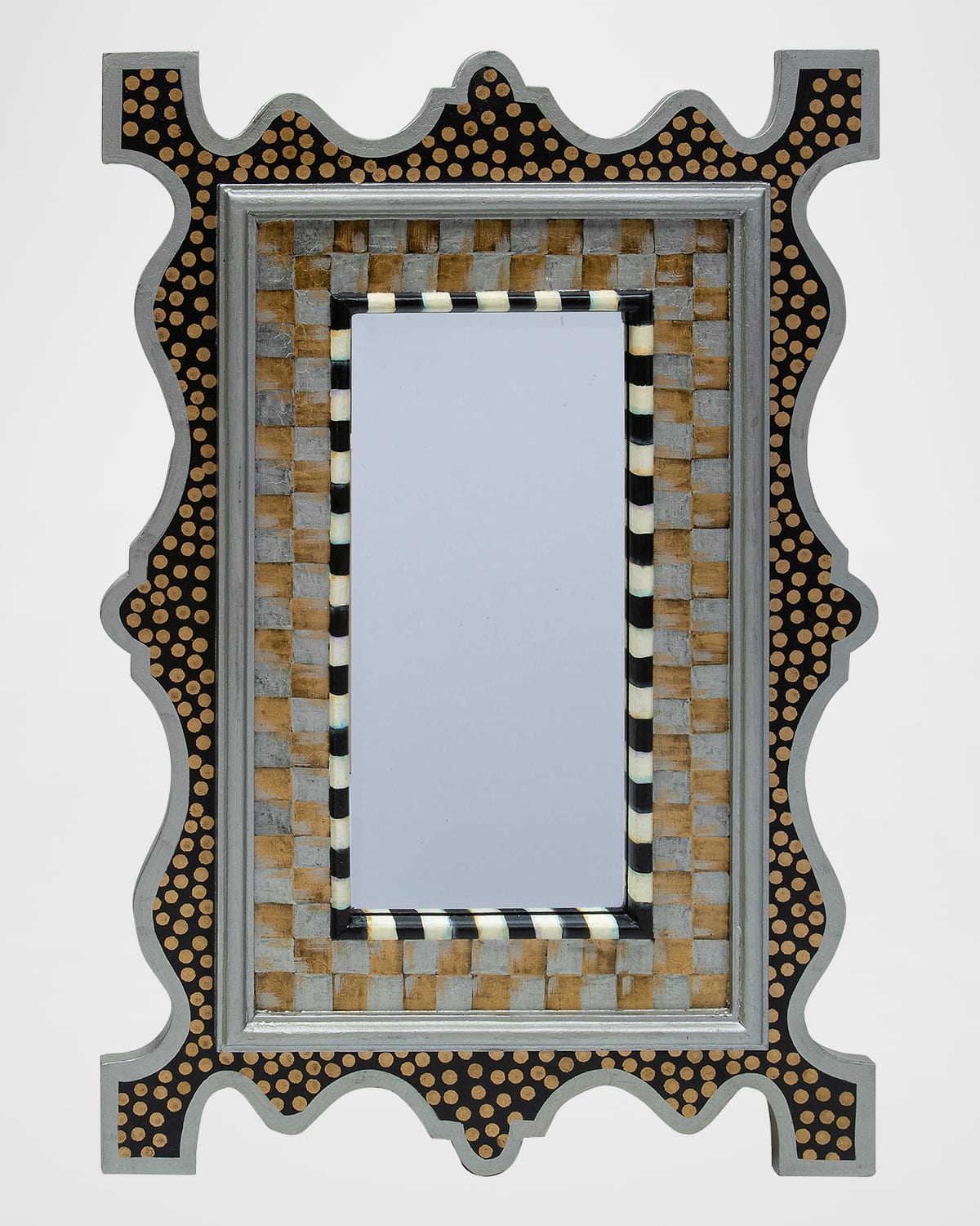 Mackenzie childs dotography small wall mirror 18 dia horchow