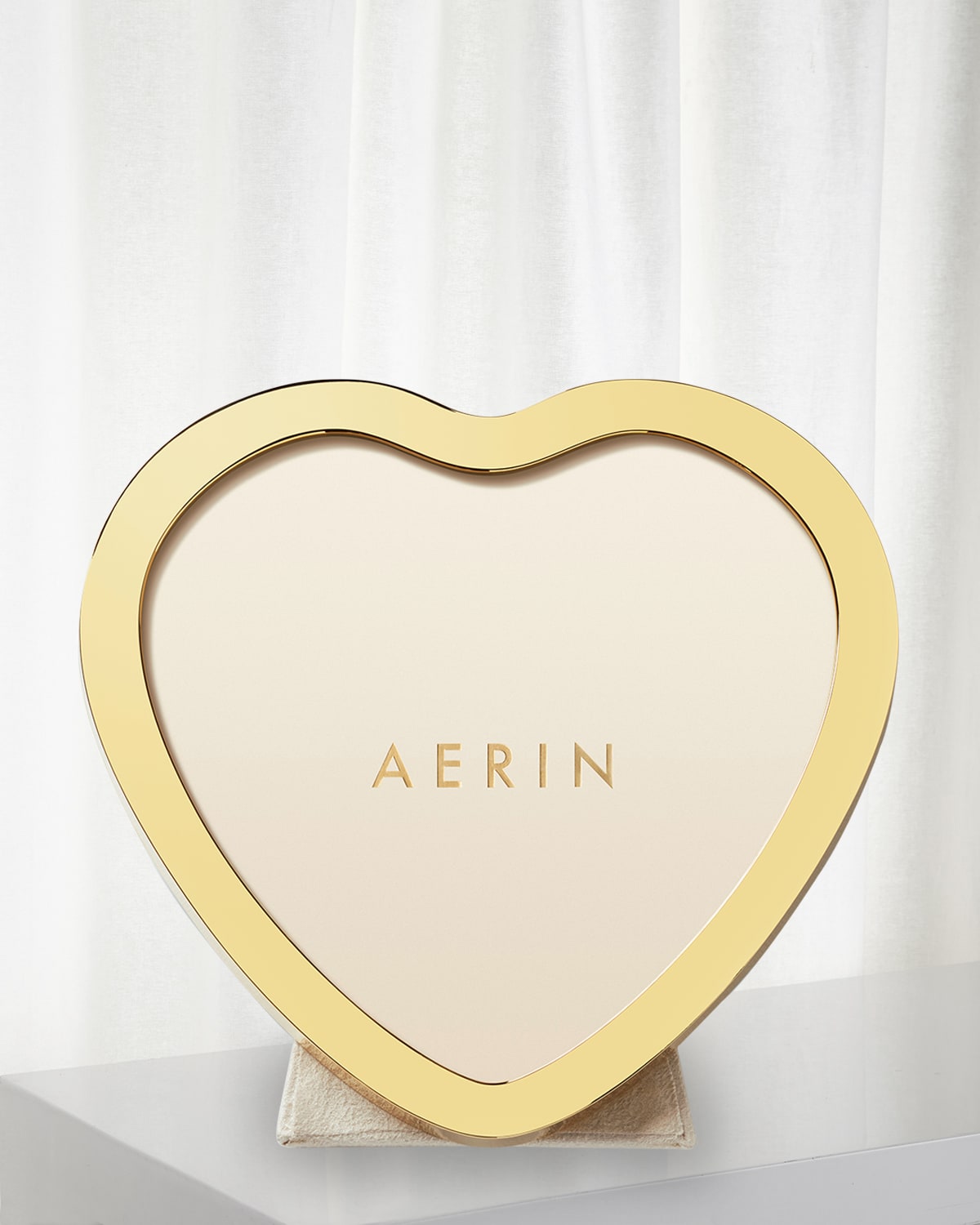 AERIN Cream Faux Shagreen Heart Picture Frame Horchow