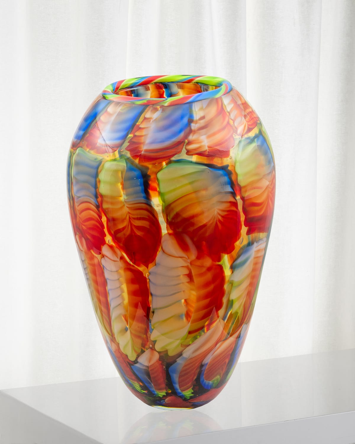 Dale Tiffany Indiana Shell HandBlown Art Glass Vase Horchow