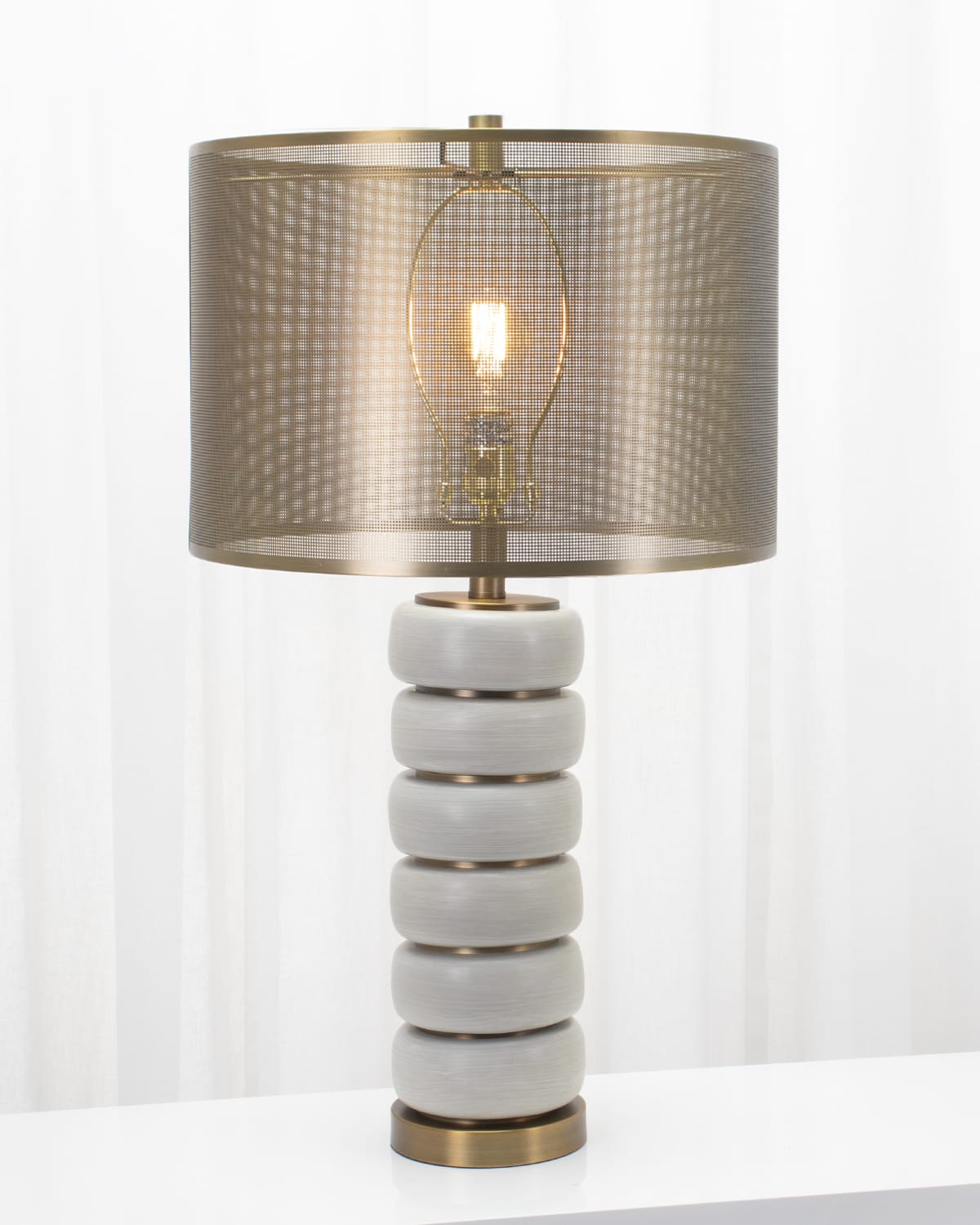 Couture Lamps MidCentury Modern Black & Gold Ceramic Table Lamp Horchow