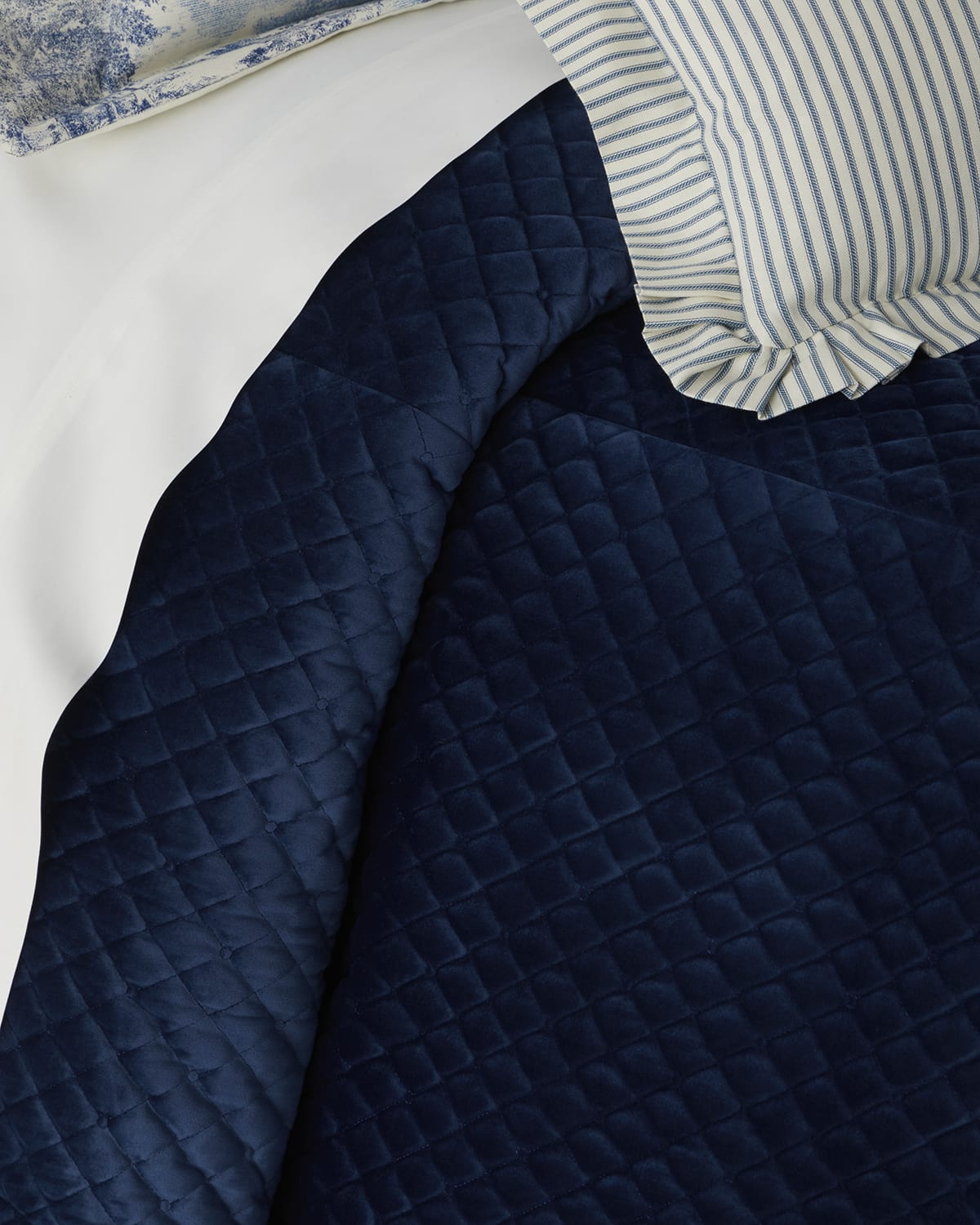 Sherry Kline Home Velvet Quilted Diamond Coverlet, KING Horchow