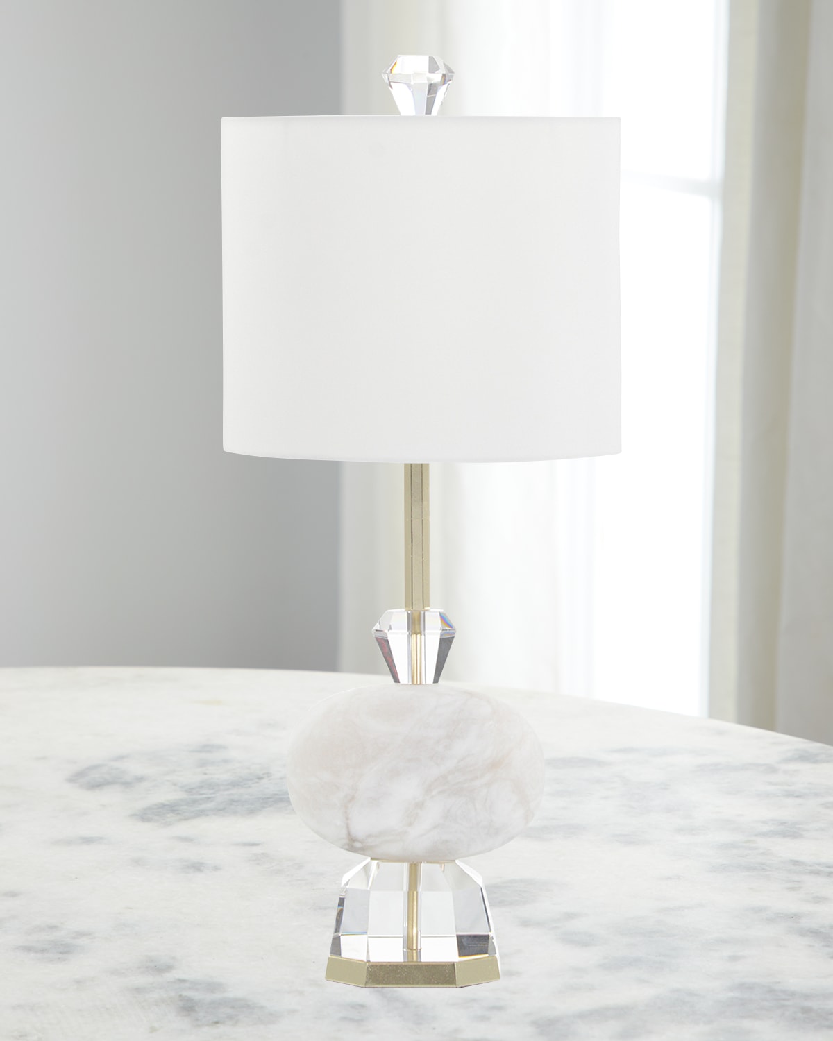 Firstlight Modern LED Table Lamp In White Finish With A Magnifying Glass  3753WH