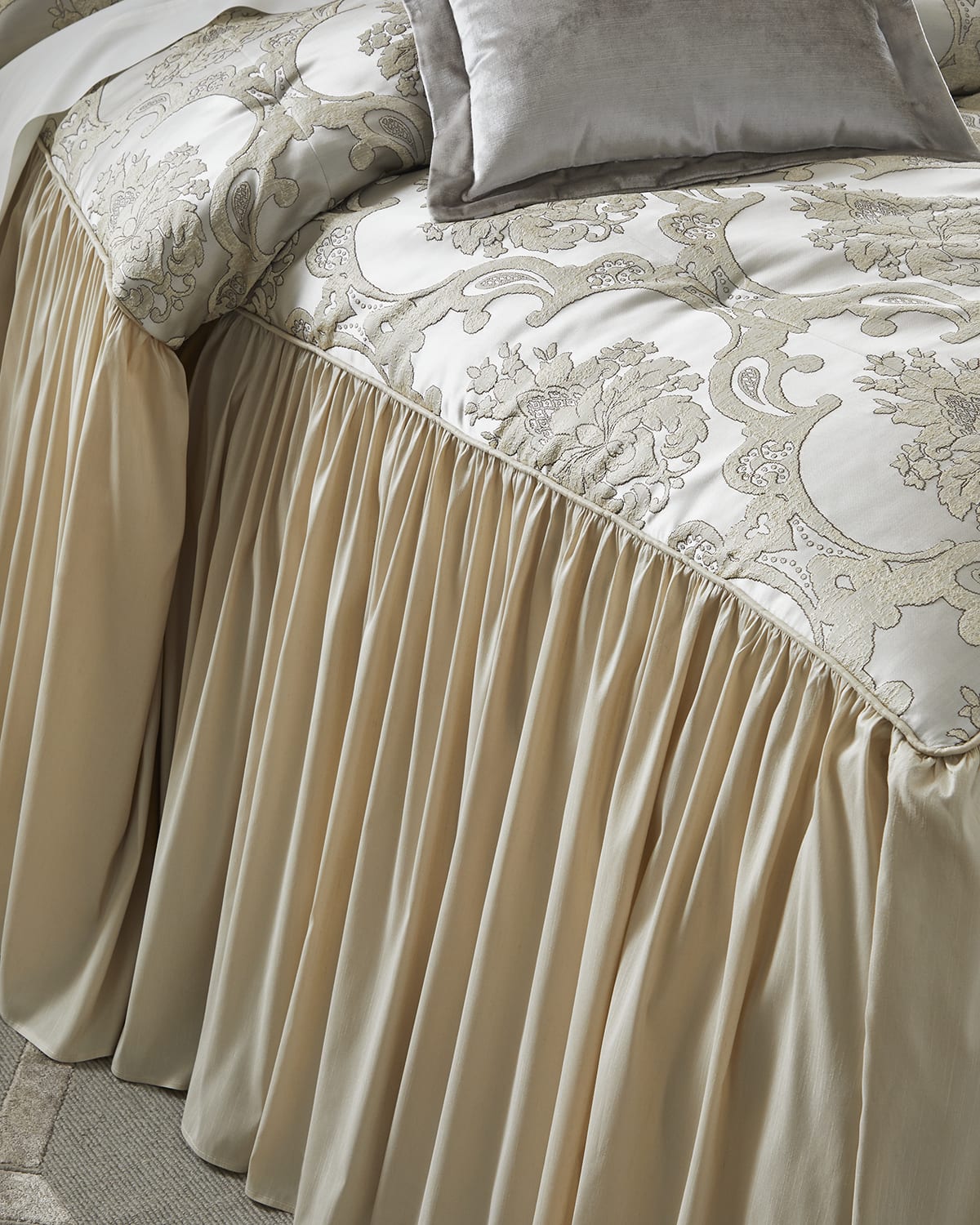 Ferly Tasseled Gray Double Jacquard Deluxe Sleeping Set 3 Piece Bedspread Set main image 1