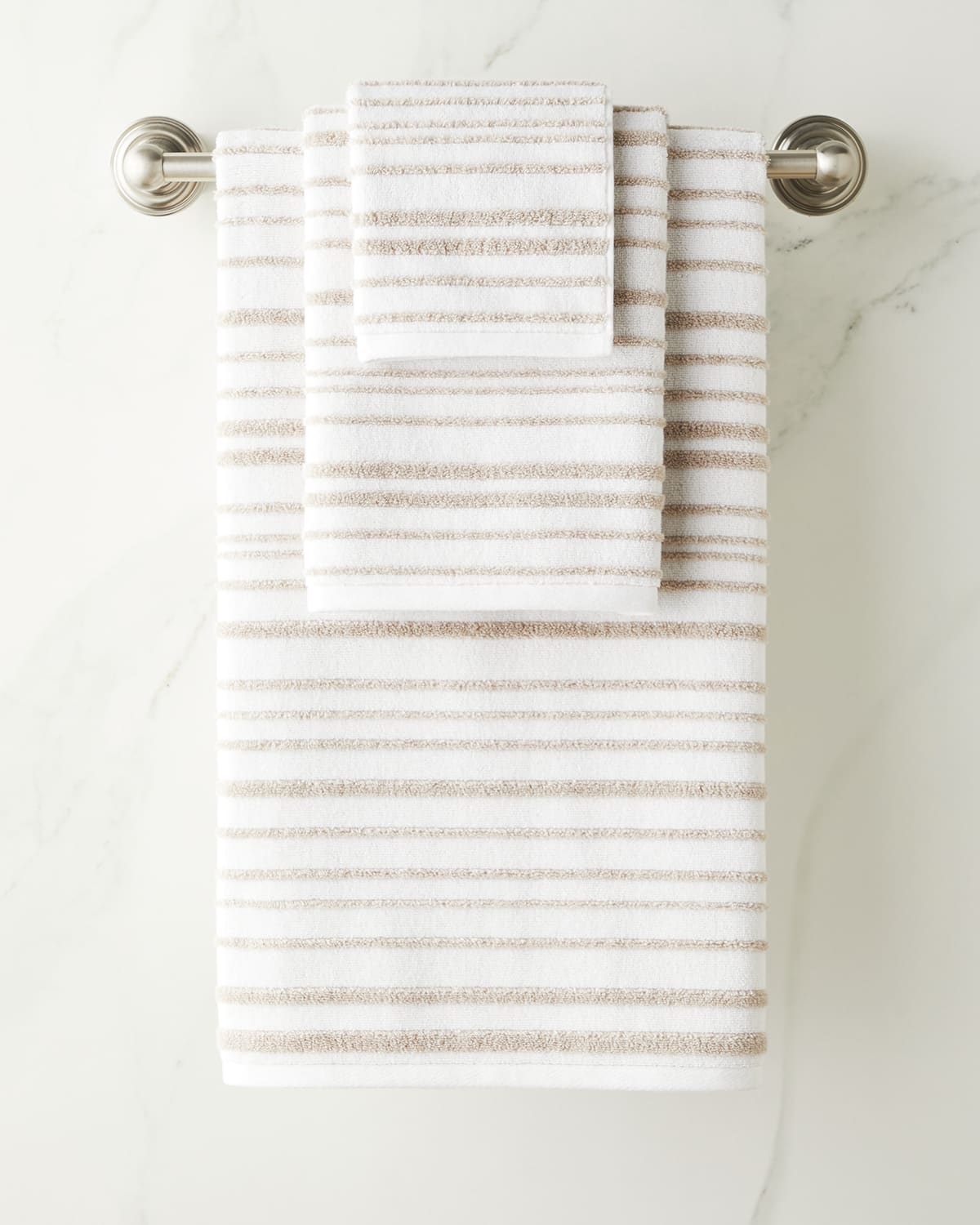 Peacock Alley Hudson Stripe Ribbed Cotton Towels