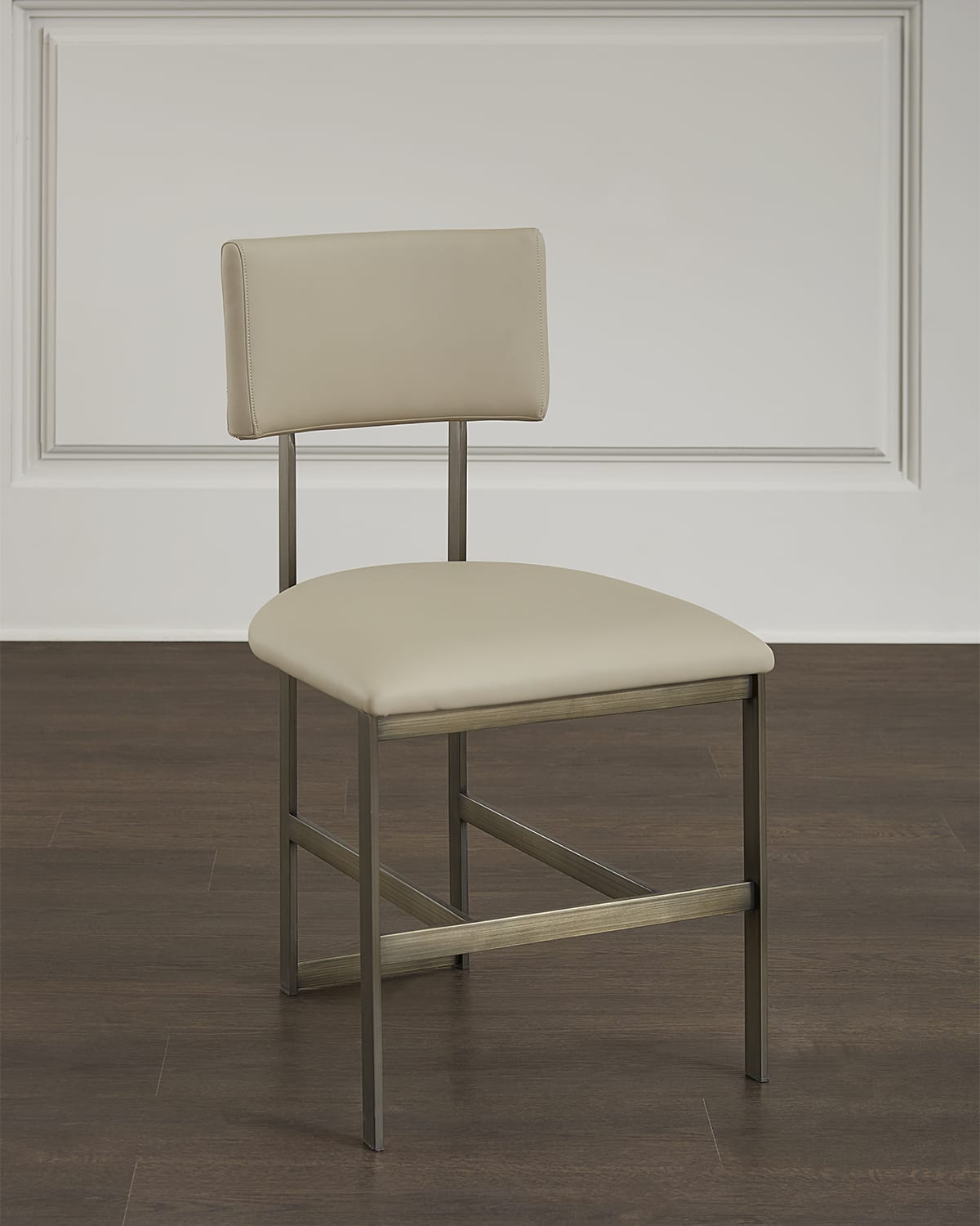 Interlude Home Darla Brass and Leather Counter Stool | Horchow