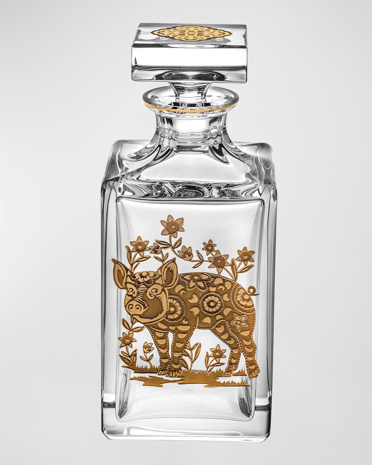 Vista Alegre Whiskey Decanter With Golden Snake | Horchow