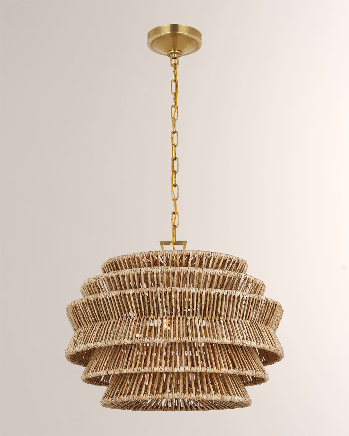 Natural fine abaca rope tightly wrapped over a powder coated metal