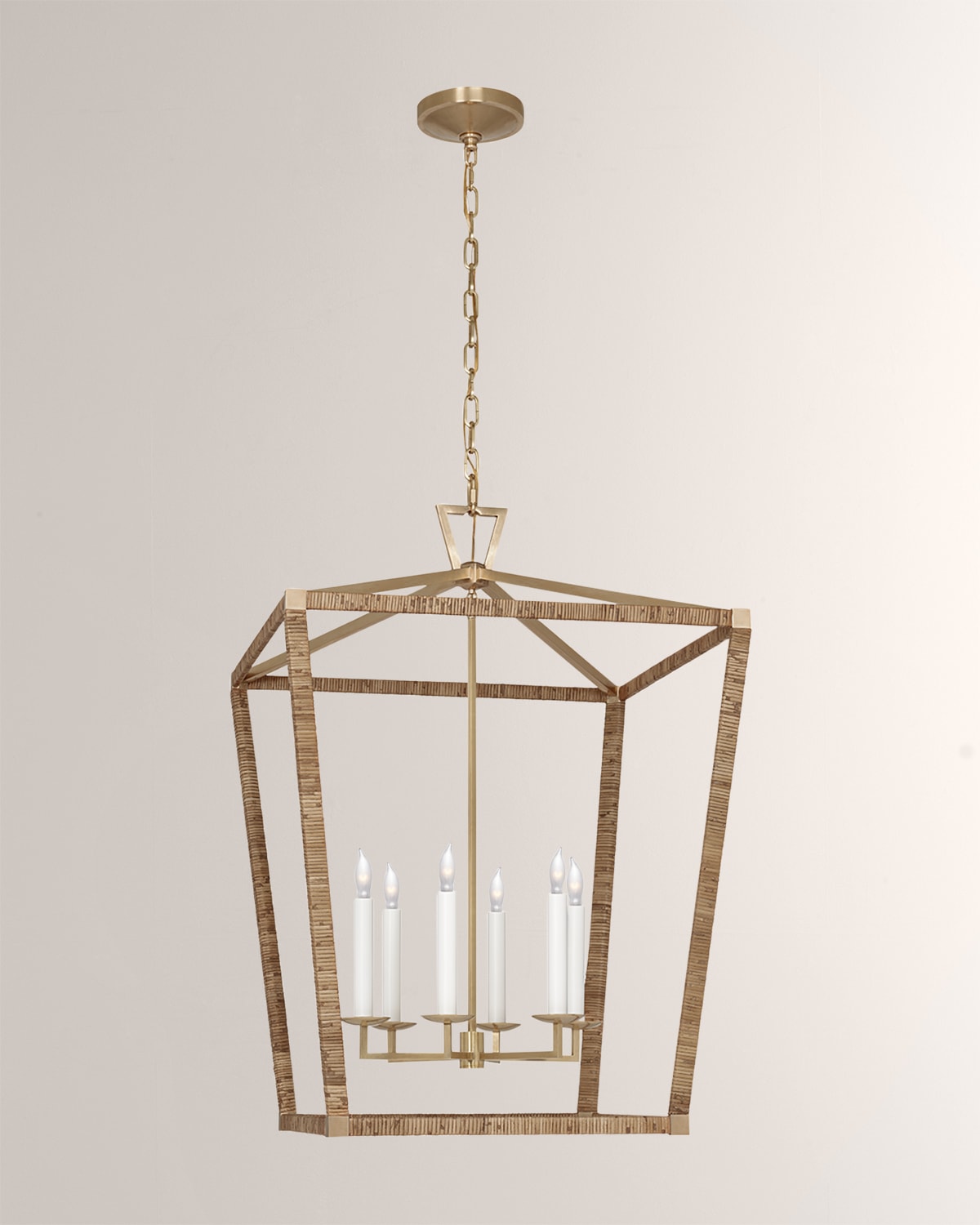 Visual Comfort Signature Darlana Medium Rattan Wrapped Lantern by Chapman &  Myers