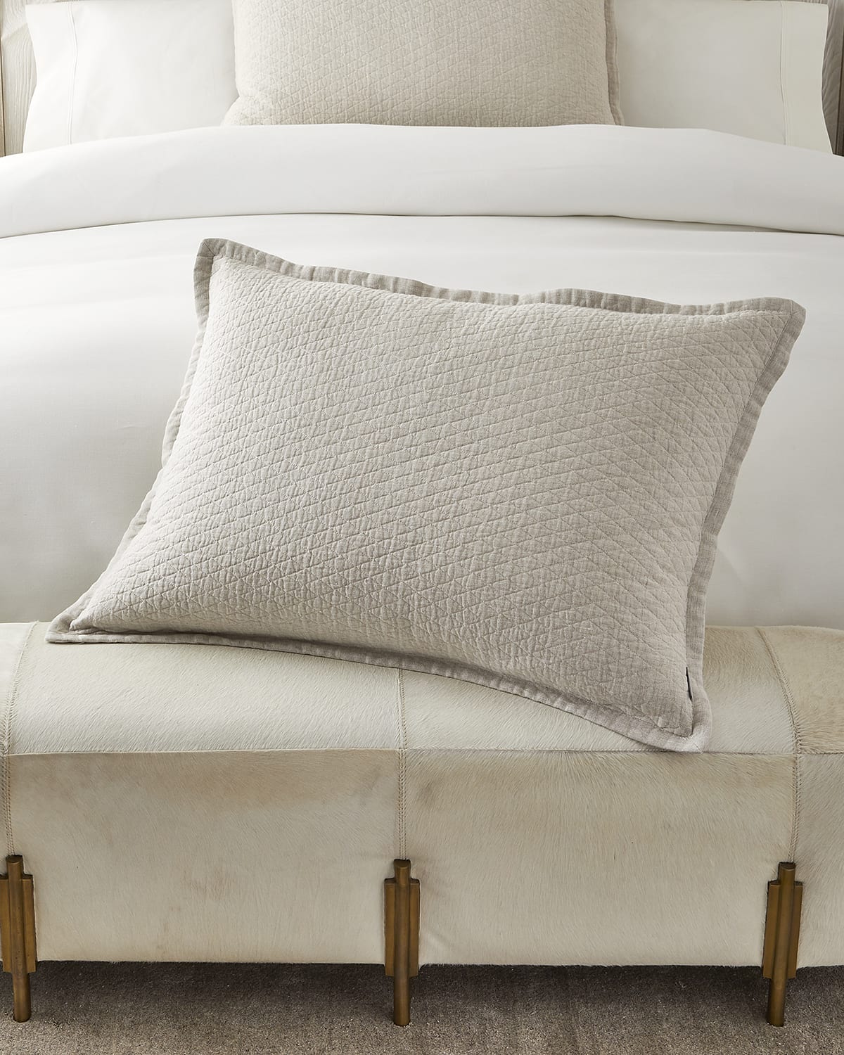 Lili Alessandra Tweed Travertine Luxe Euro Pillow Horchow