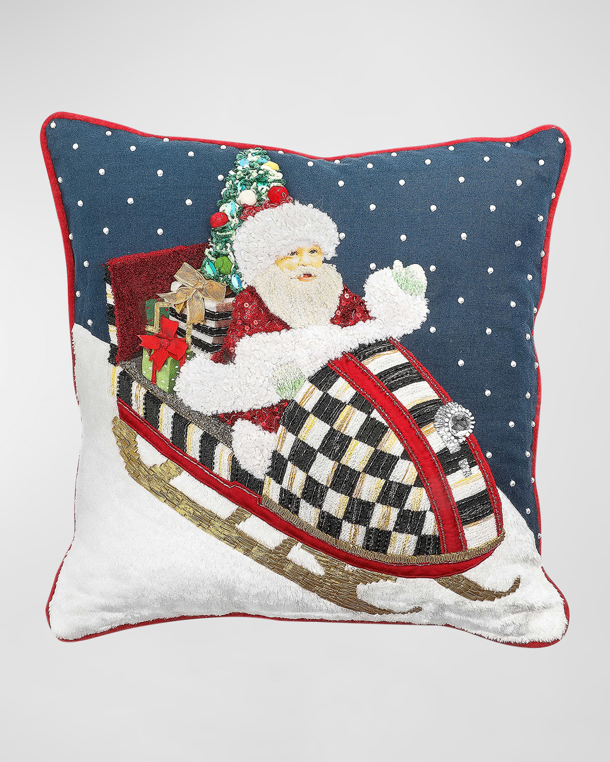 MacKenzie-Childs  Courtly Check Ruffled Square Throw Pillow