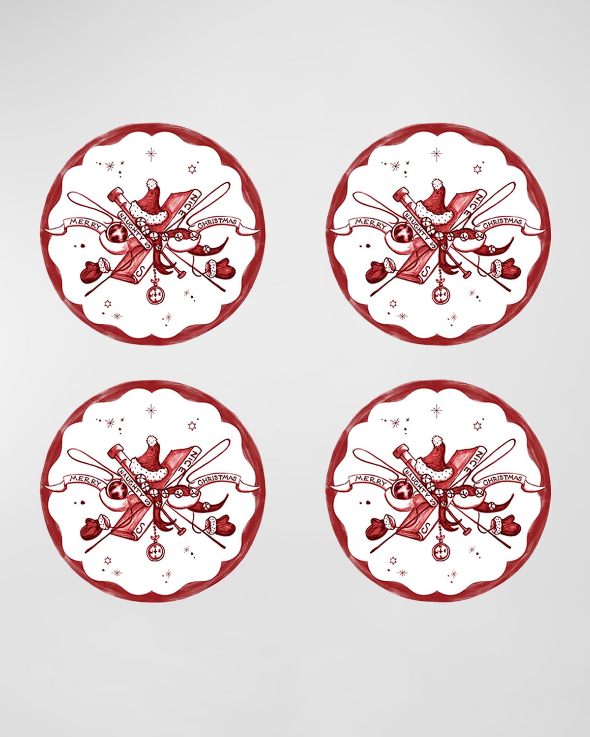 Juliska Country Estate Reindeer Games Cocktail Coasters, Set of 10 ...