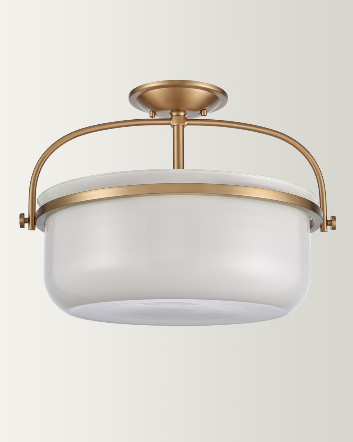 AERIN Mollino LED 16 inch Hand-Rubbed Antique Brass Semi-Flush Mount  Ceiling Light