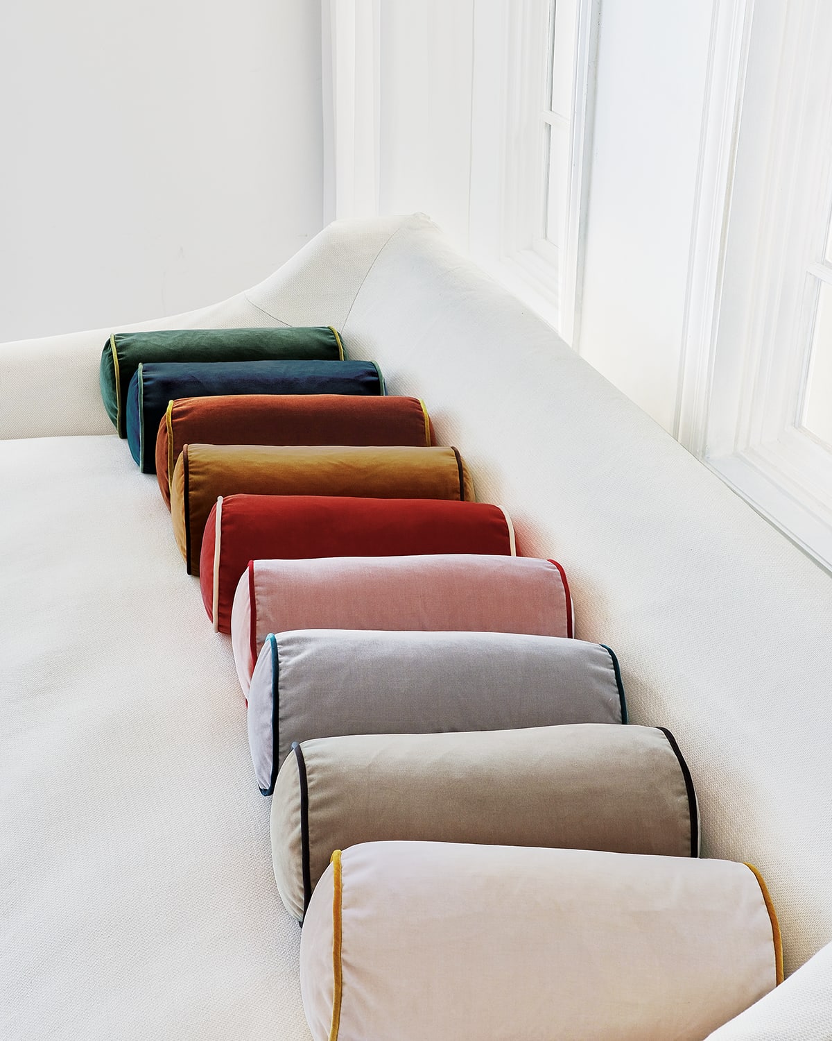 Velvet shop roll pillow