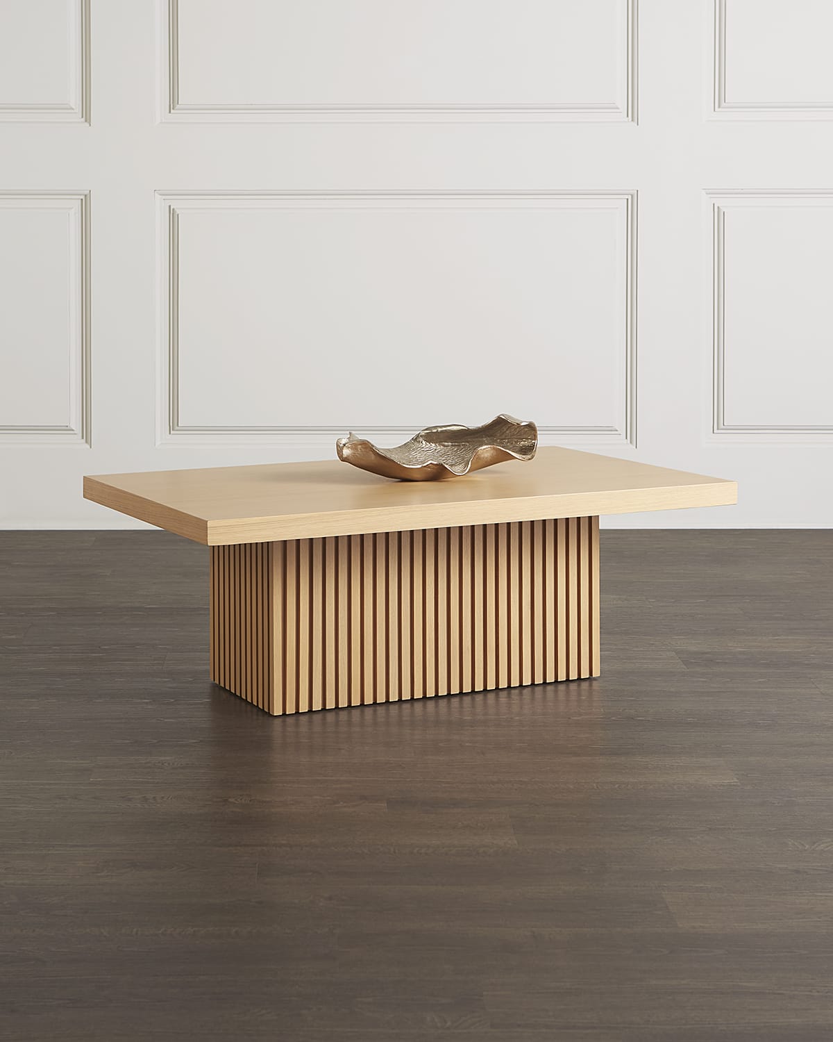 Zeke Oval Brushed Wood Coffee Table