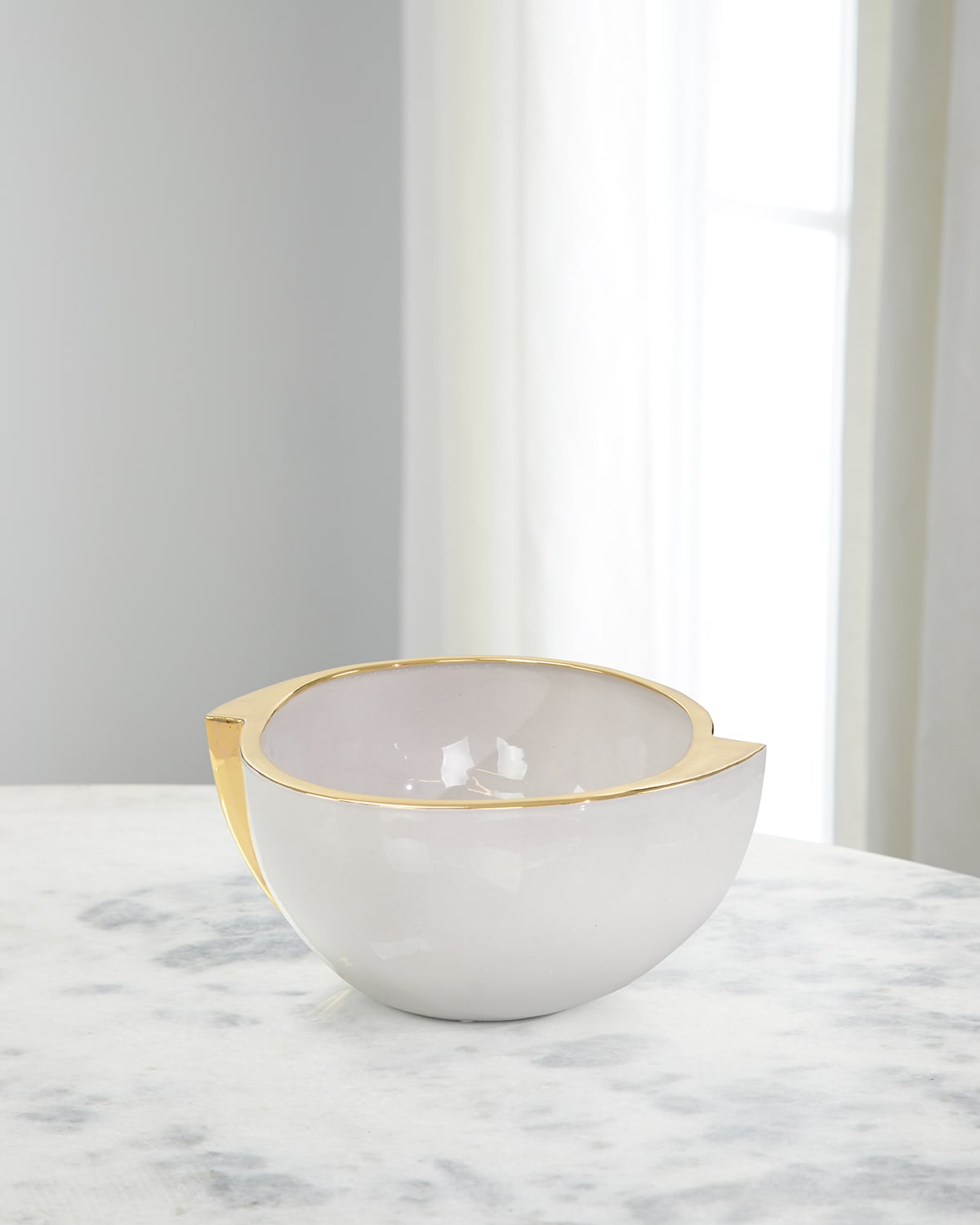 Porcelain Candle Pot - Italian Renaissance Filet Or Mat