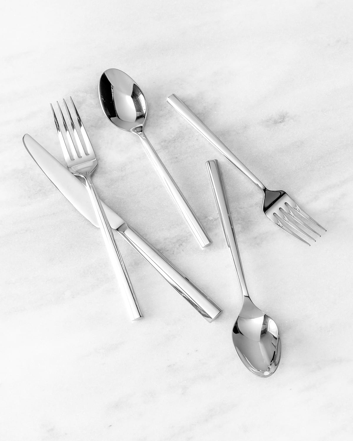 Fortessa Grand City Sandblasted 18/10 Stainless Steel 5-Piece Flatware ...