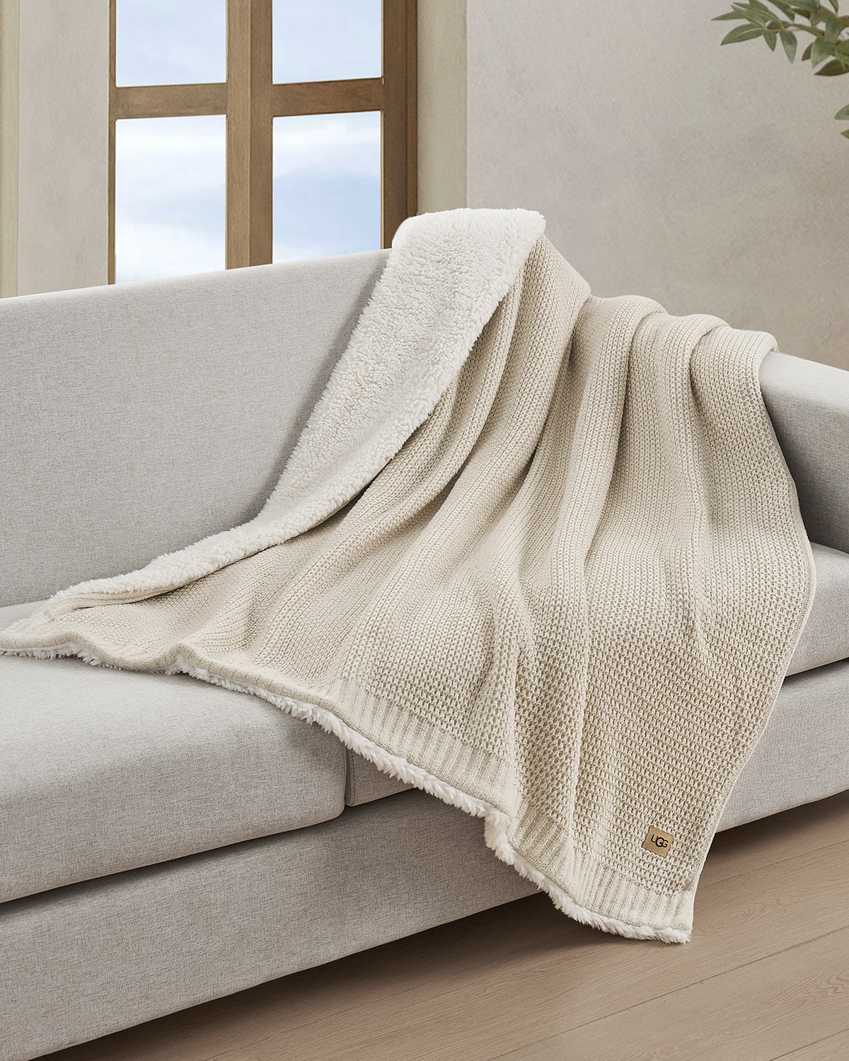 UGG Channel Quilt Faux Fur Throw Blanket Horchow