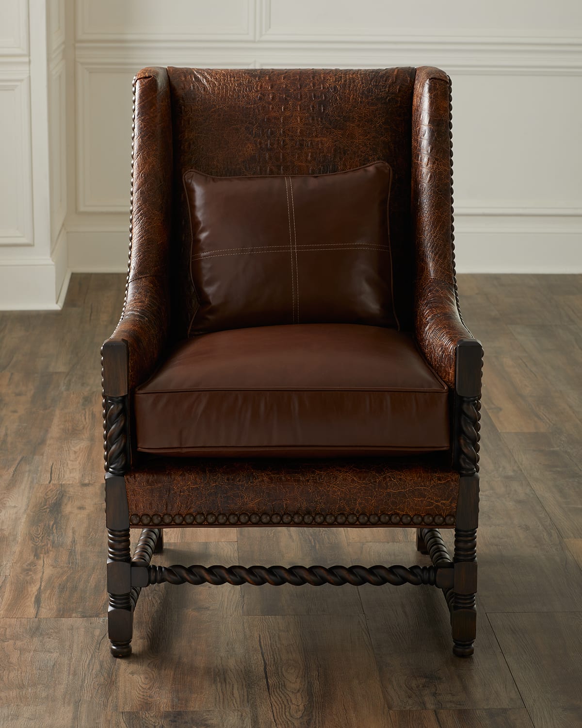 Down filled leather chair hot sale