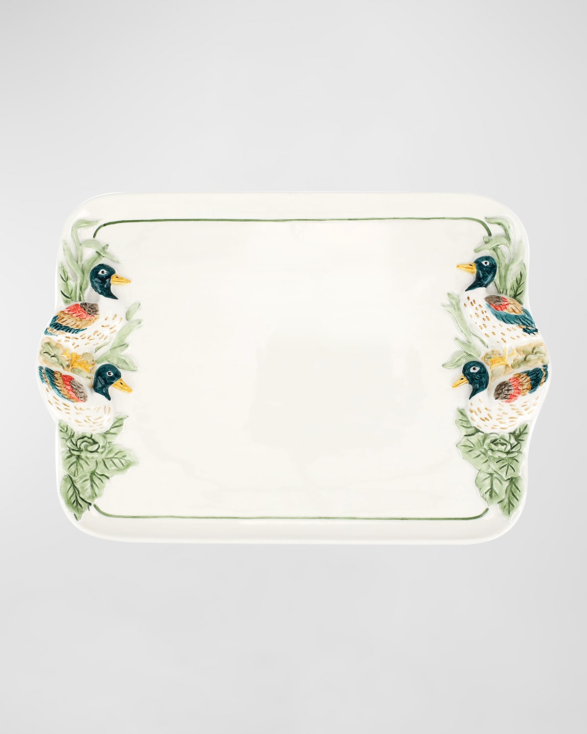 Tizo Lucite Inset-Handle Tray - Gold