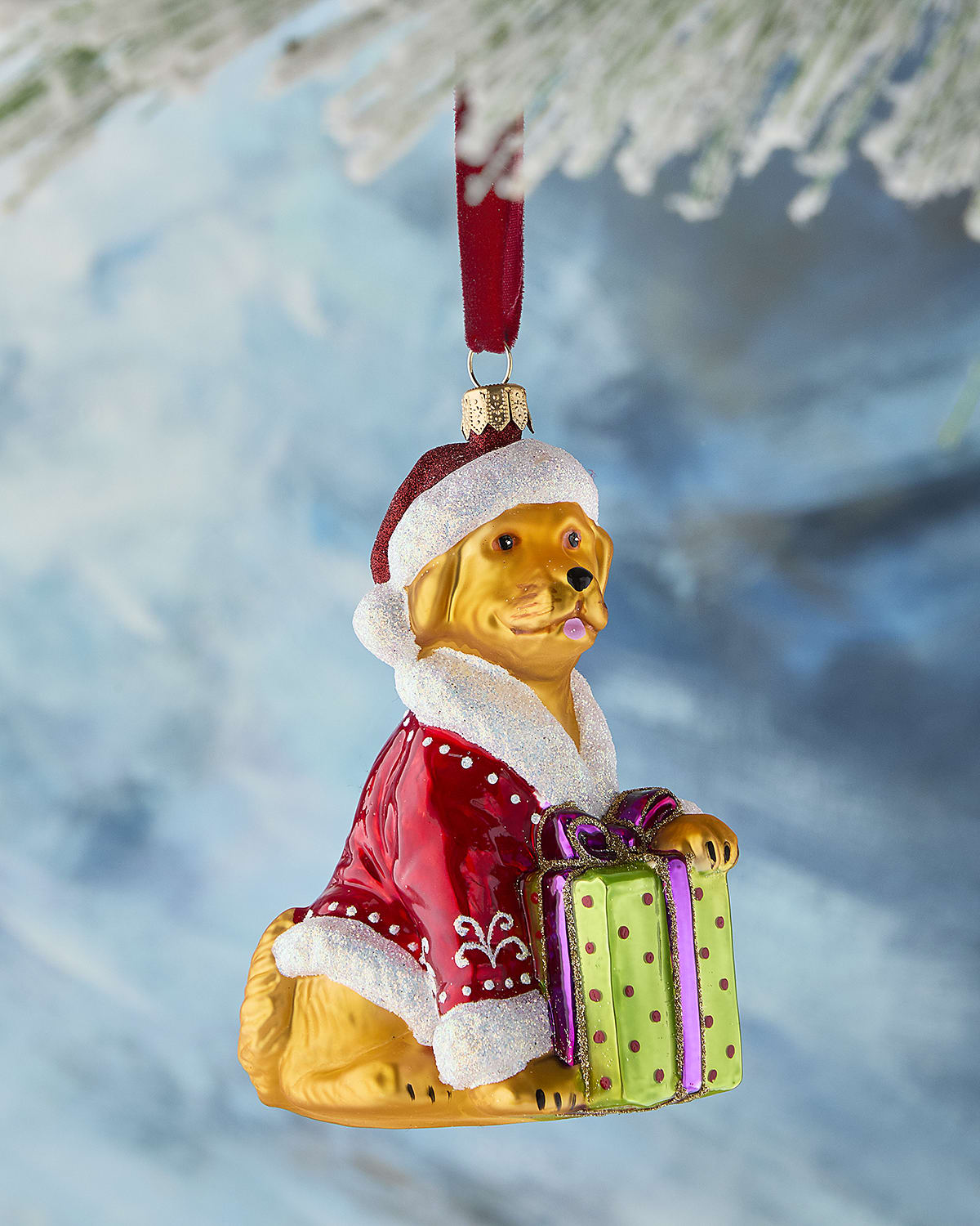 Neiman Marcus Santa on Chimney Christmas Ornament Horchow