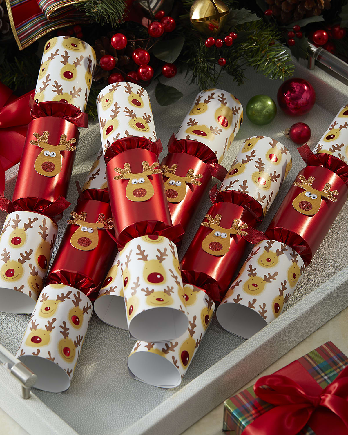 Robin Reed Glitter Snowflake Christmas Crackers, Set of 6 Horchow