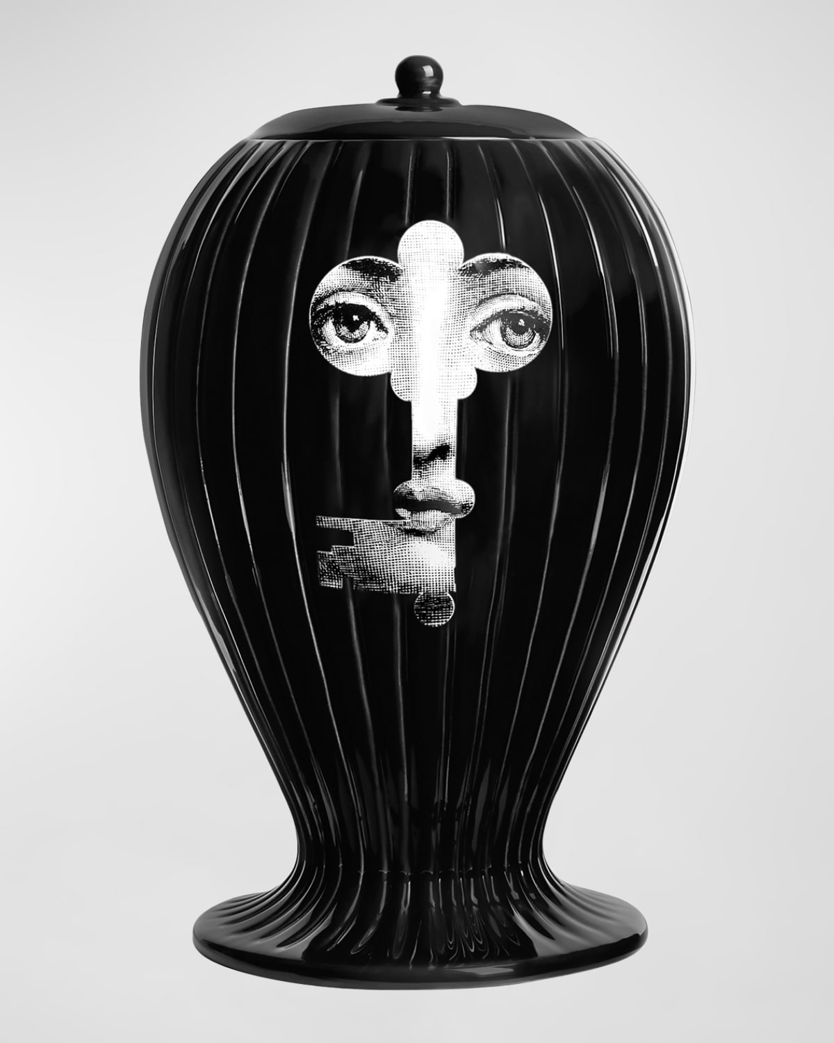 Fornasetti Serratura Red Ribbed Vase | Horchow