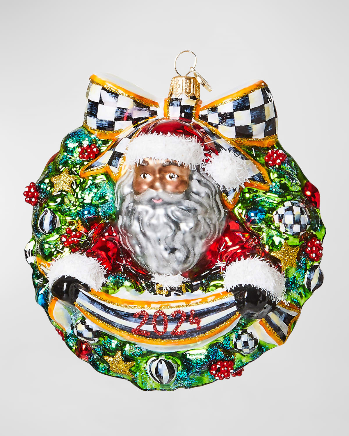 MacKenzie Childs Gingerbread Farmhouse Glass Ornament Horchow