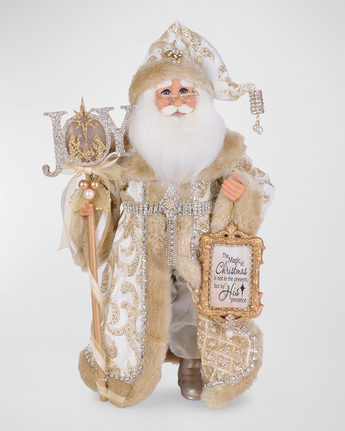 Karen Didion Originals Lighted White Christmas Santa Figure | Horchow