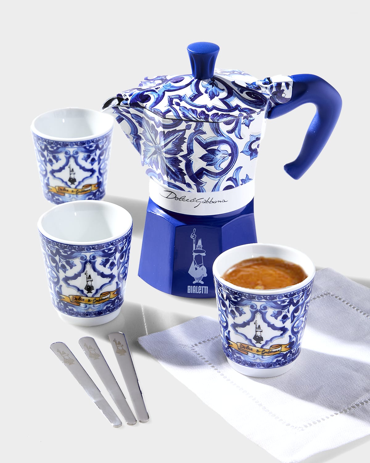 Bialetti X Dolce&gabbana Moka Express Small Pot - Blu Mediterraneo 