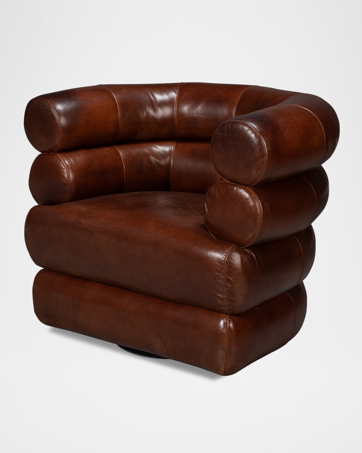 Sarreid Bugatti Leather Swivel Chair | Horchow