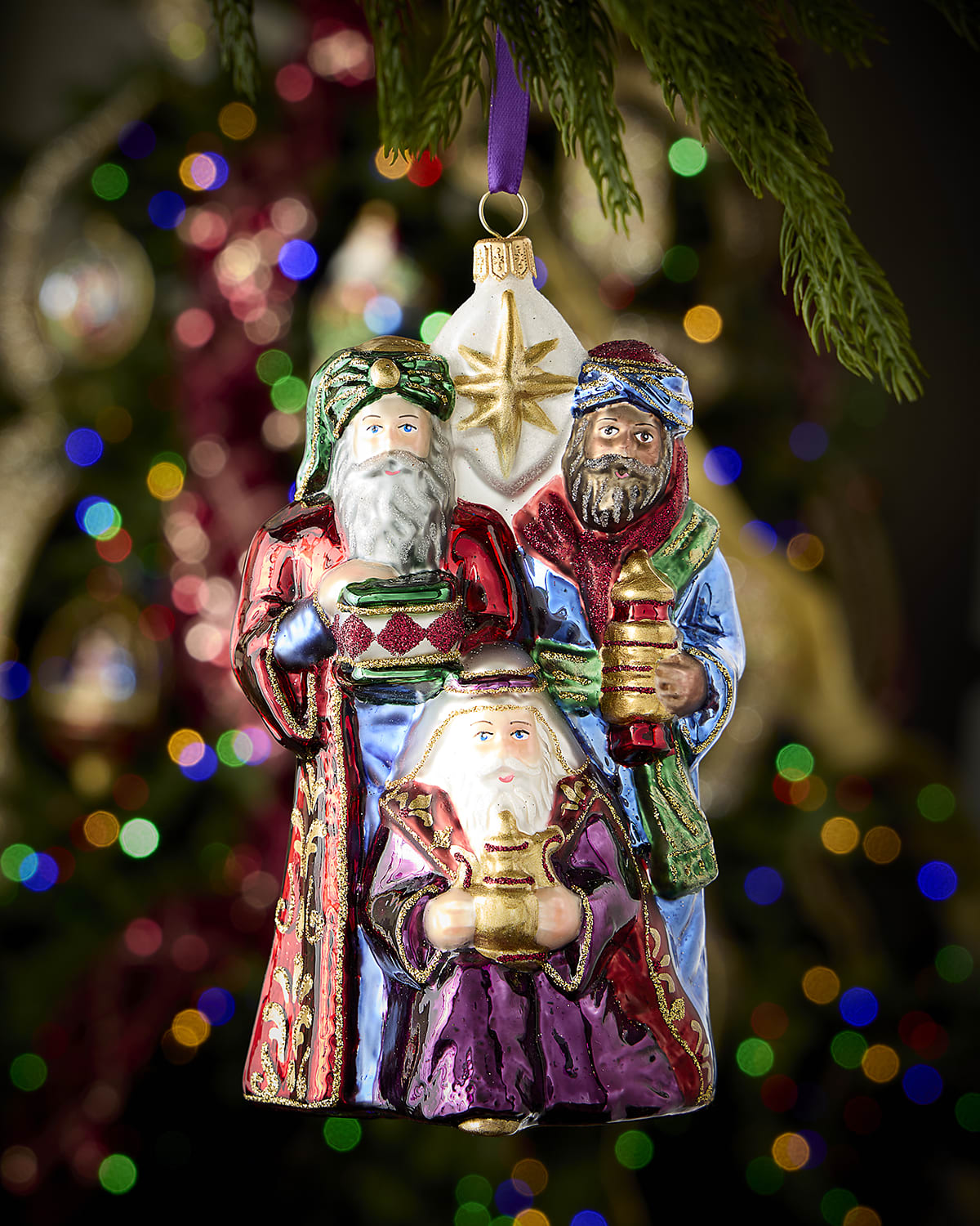Neiman Marcus Santa with Tree and Sack Christmas Ornament