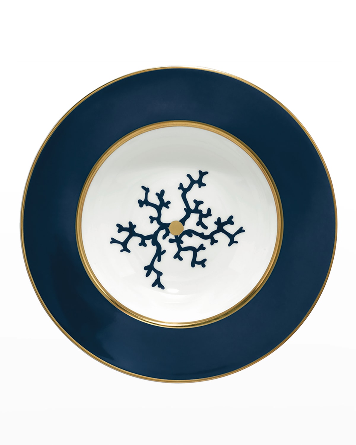 L'Objet Zen Bonsai Modern Classic Blue Porcelain Gold Detail Small Dish