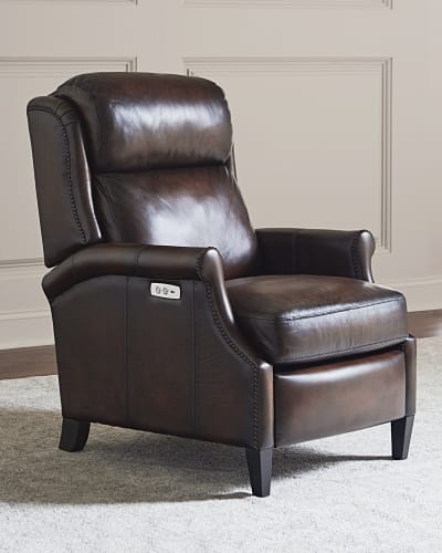 Leather Seat Furniture Horchow Com, Arthur Chesterfield Leather Tufted Wingback Recliner Chair