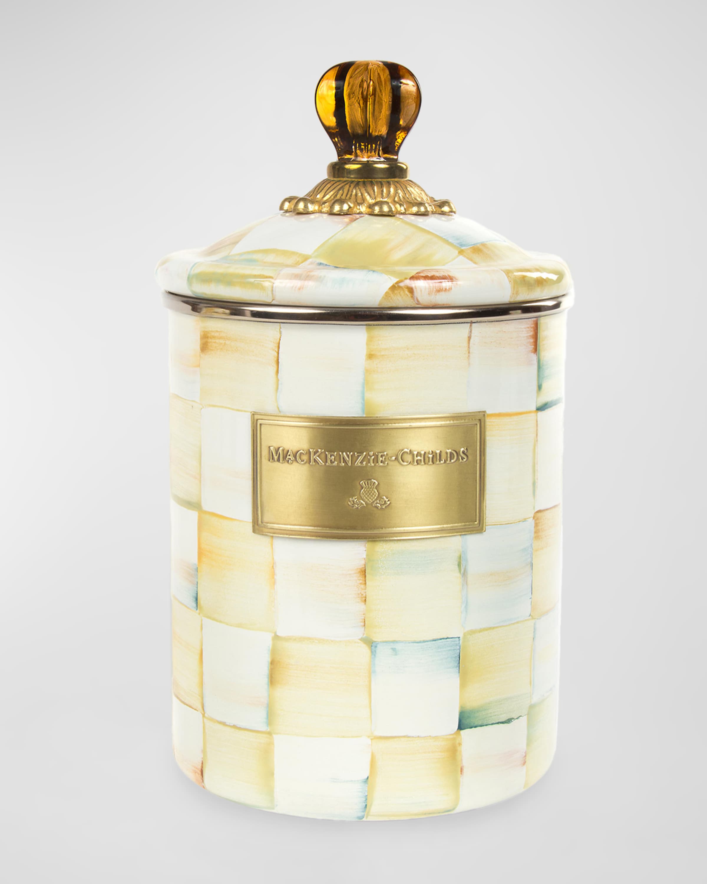 MacKenzieChilds Parchment Check Canisters & Matching Items Horchow