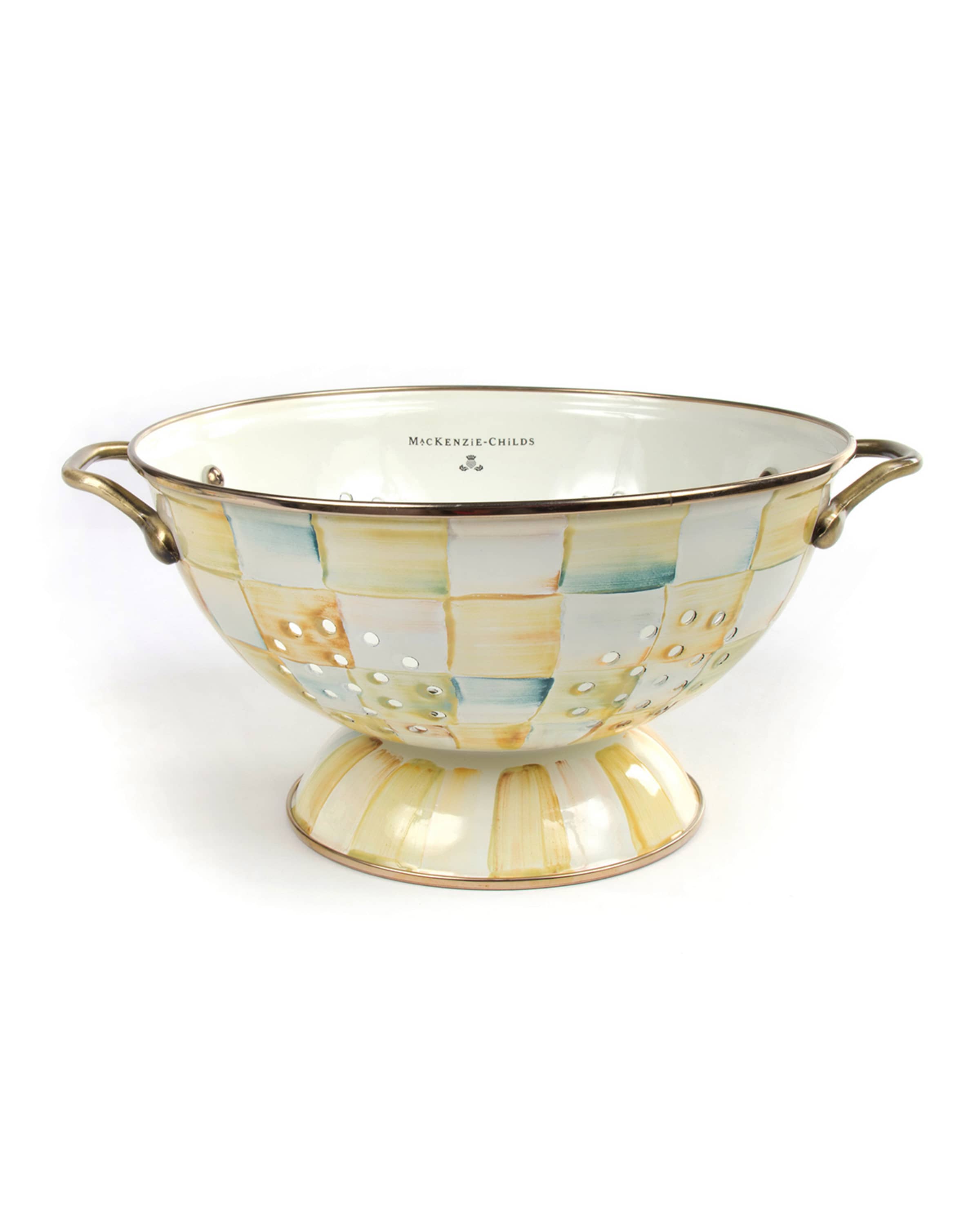 MacKenzieChilds Parchment Check Colanders & Matching Items Horchow