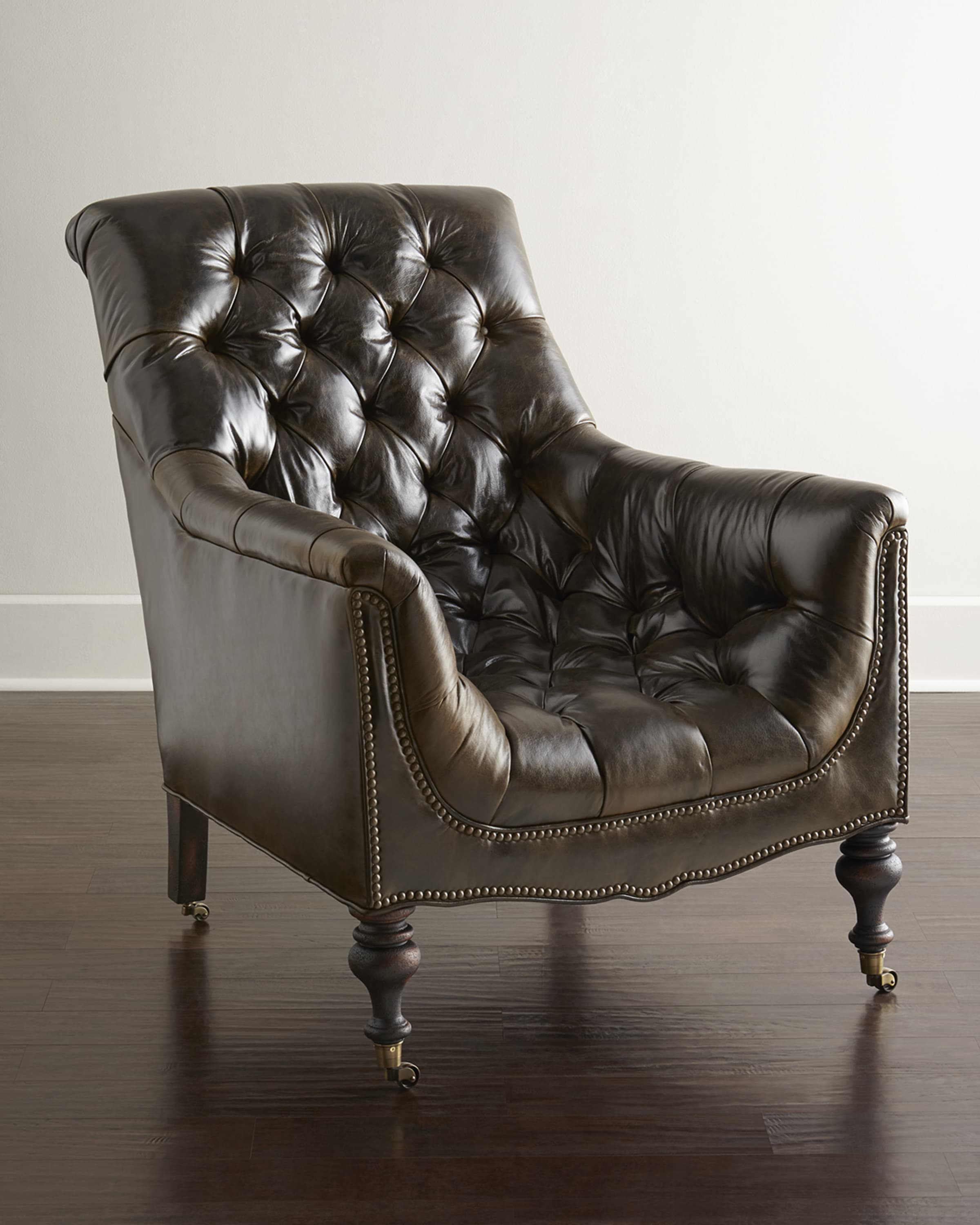 Tufted chair and ottoman sale