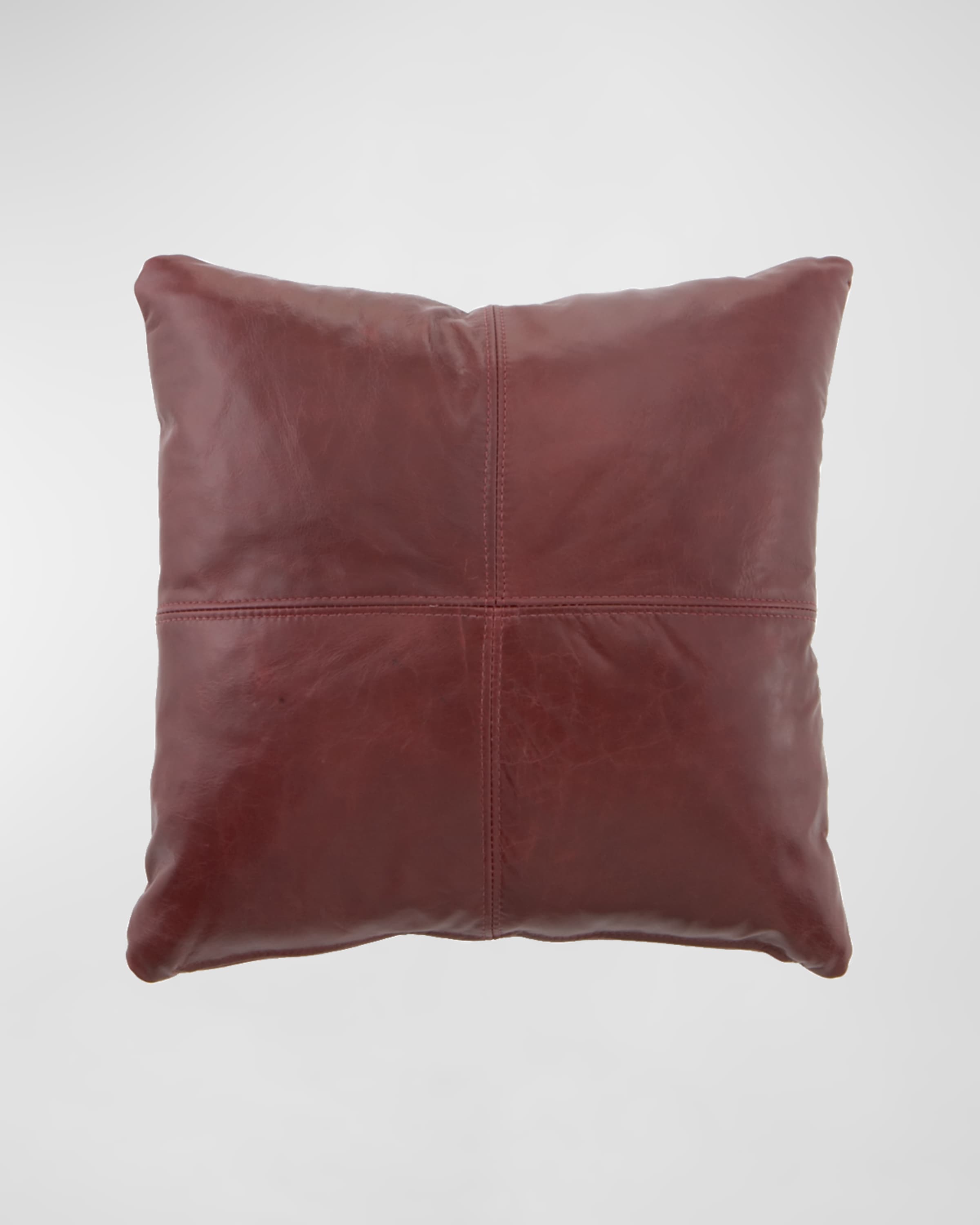 Massoud Red Leather Pillow