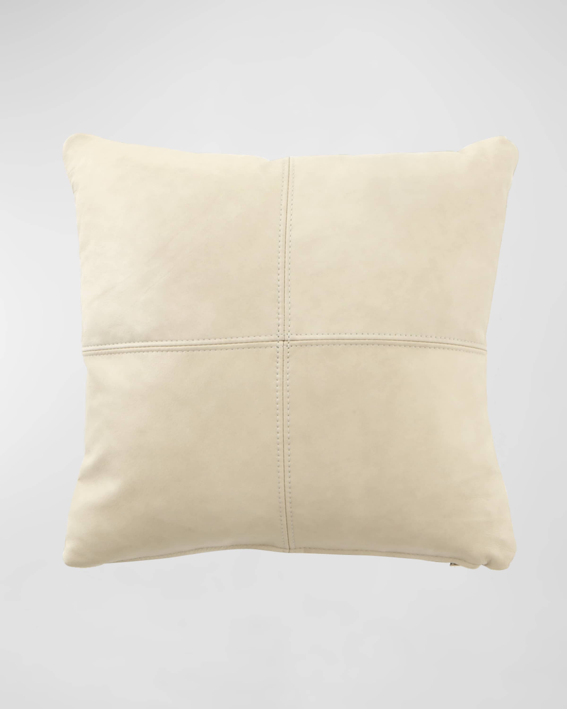 Massoud Cream Leather Pillow