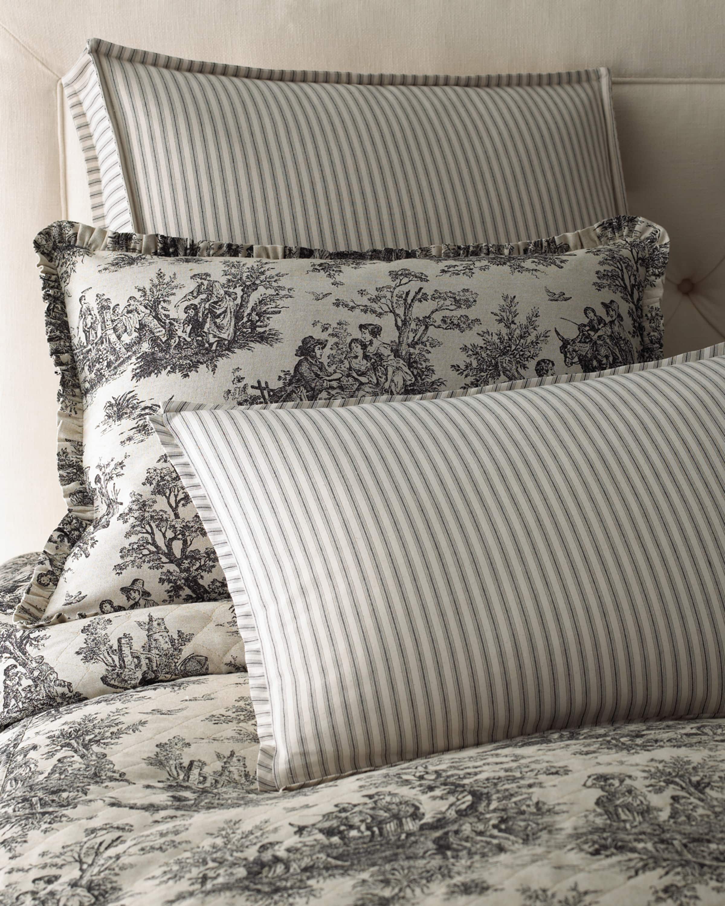 Legacy Sydney Square Toile Pillow with Piping, 18"Sq.