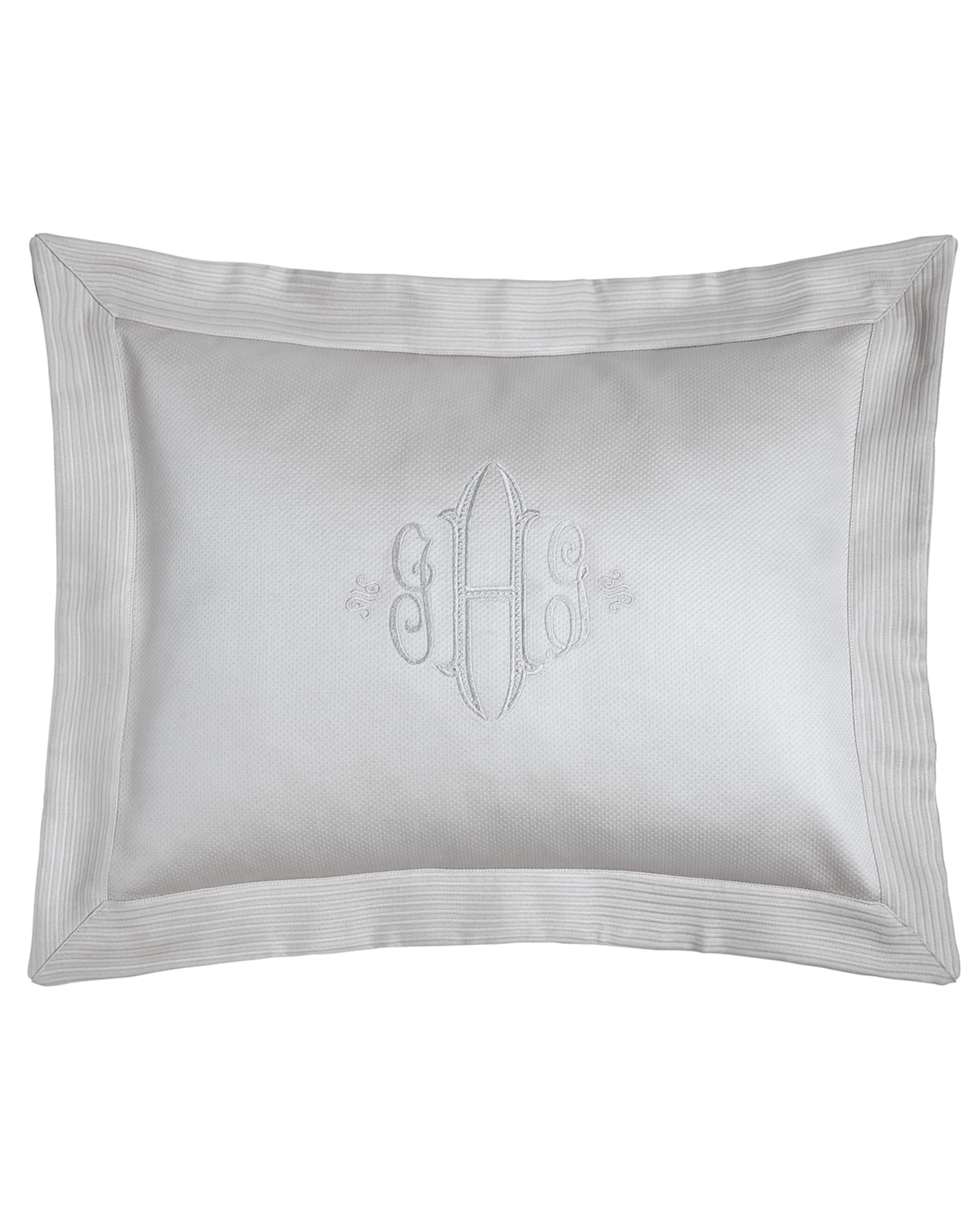 Peacock Alley King Angelina Pique Sham with Script Monogram