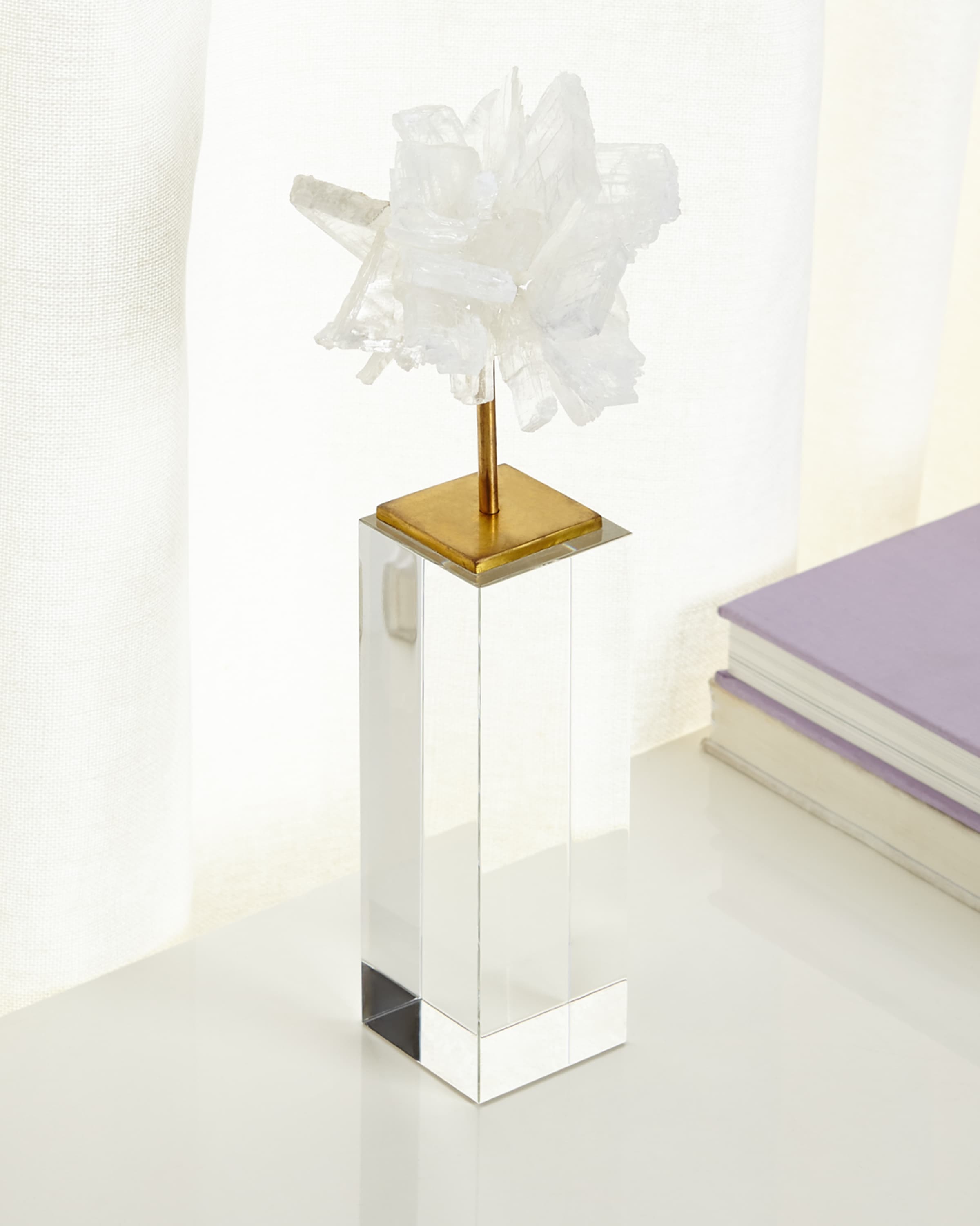 John-Richard Collection Tall Selenite Blossom on Stand