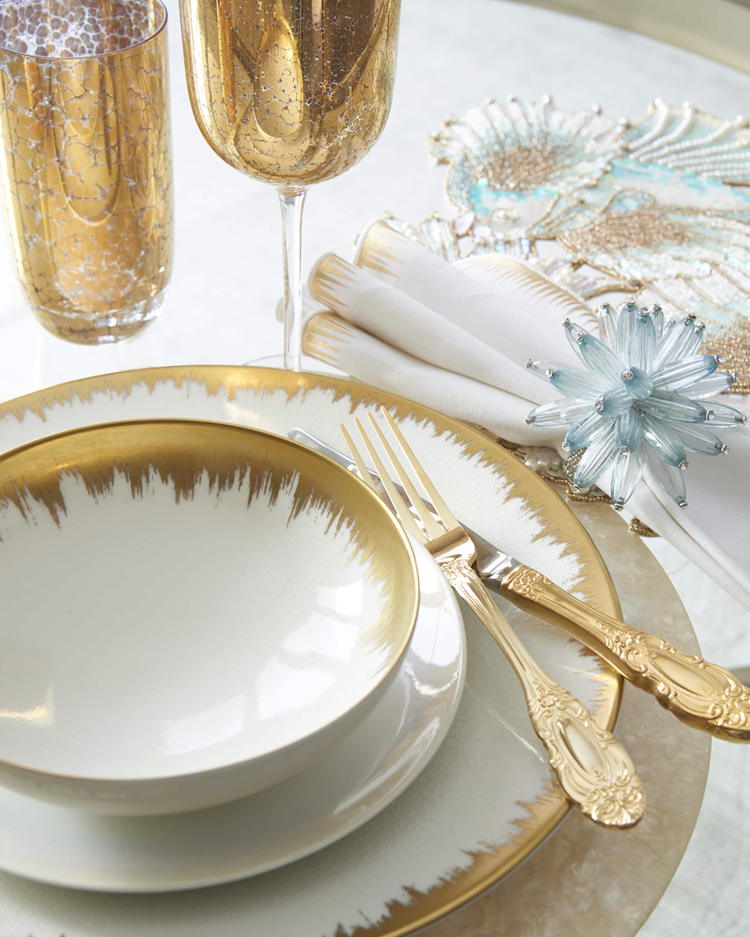 Wallace Silversmiths 65-Piece Gold-Plated Grand Duchess Flatware