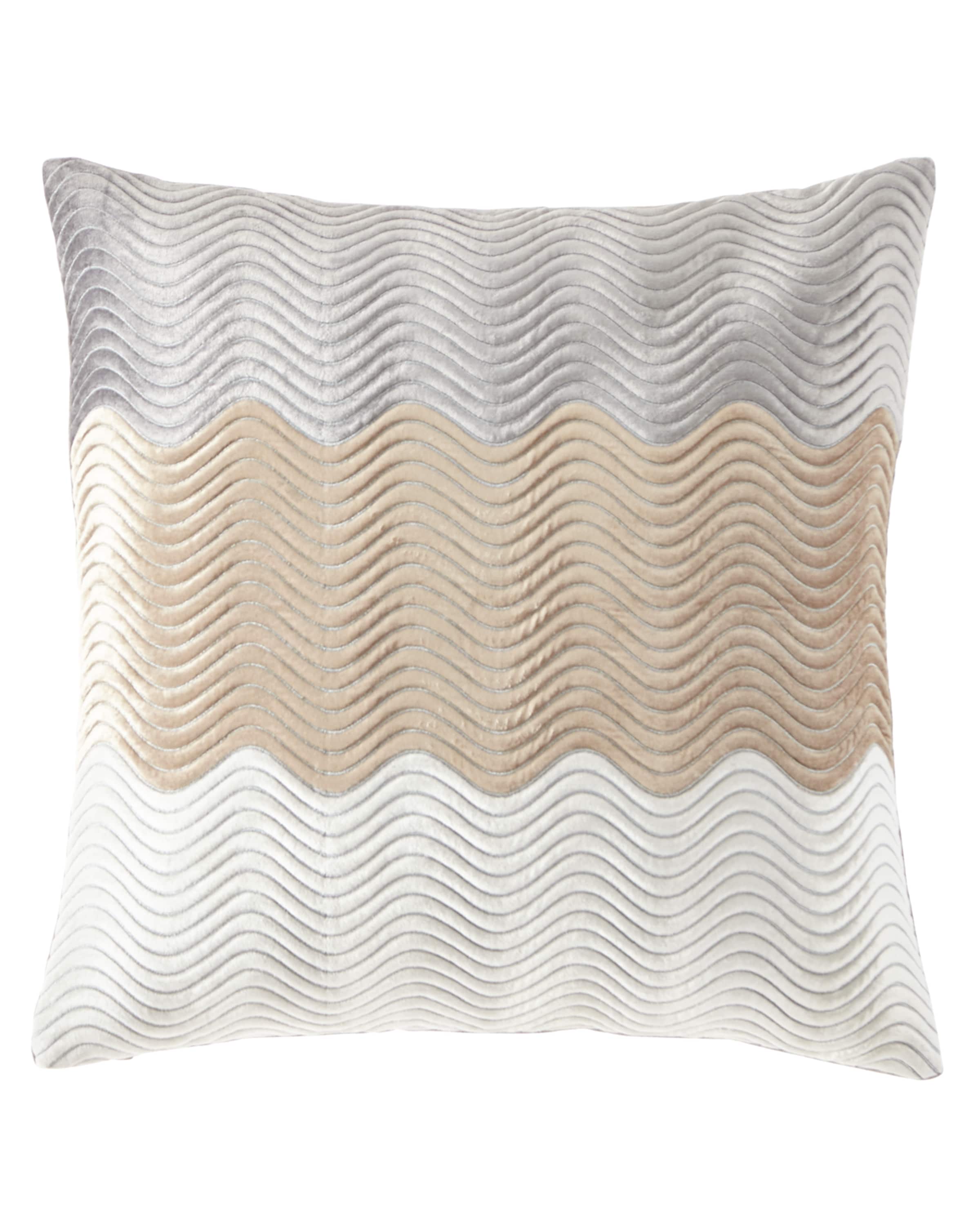 Callisto Home Velvet Wave Pillow, 22"Sq.